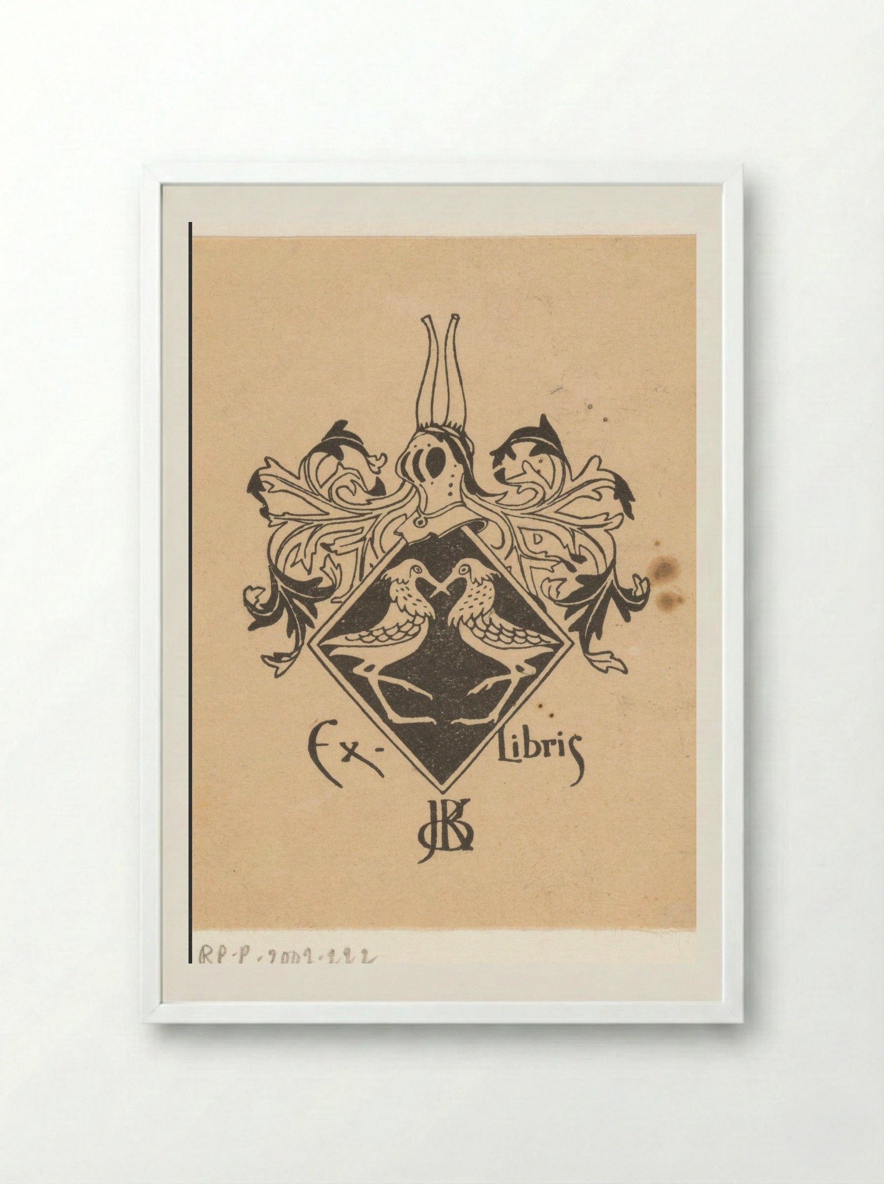 Ex libris voor Jeltje de Bosch Kemper - Gerrit Willem Dijsselhof - Framed Print White