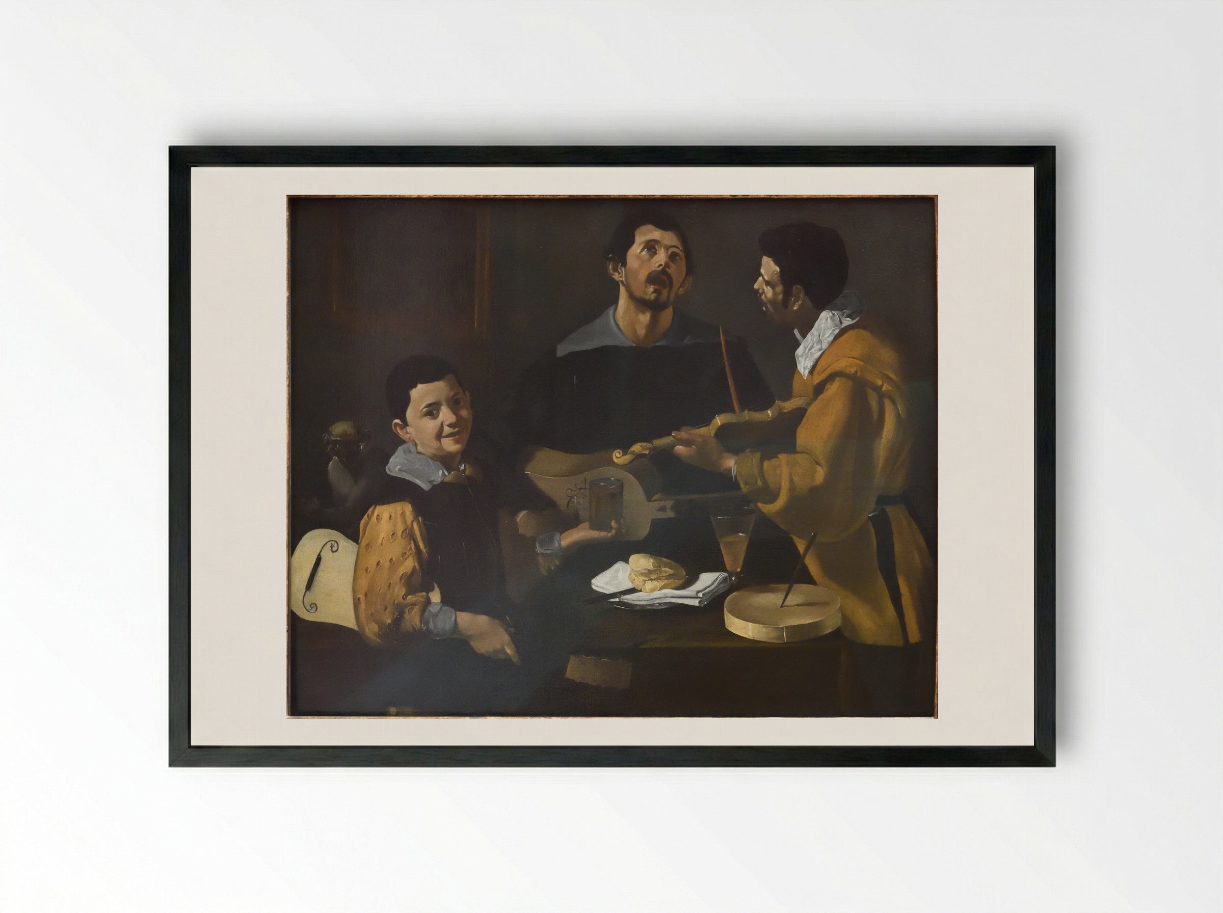 Three Musicians - Diego Velázquez - Framed Print Black