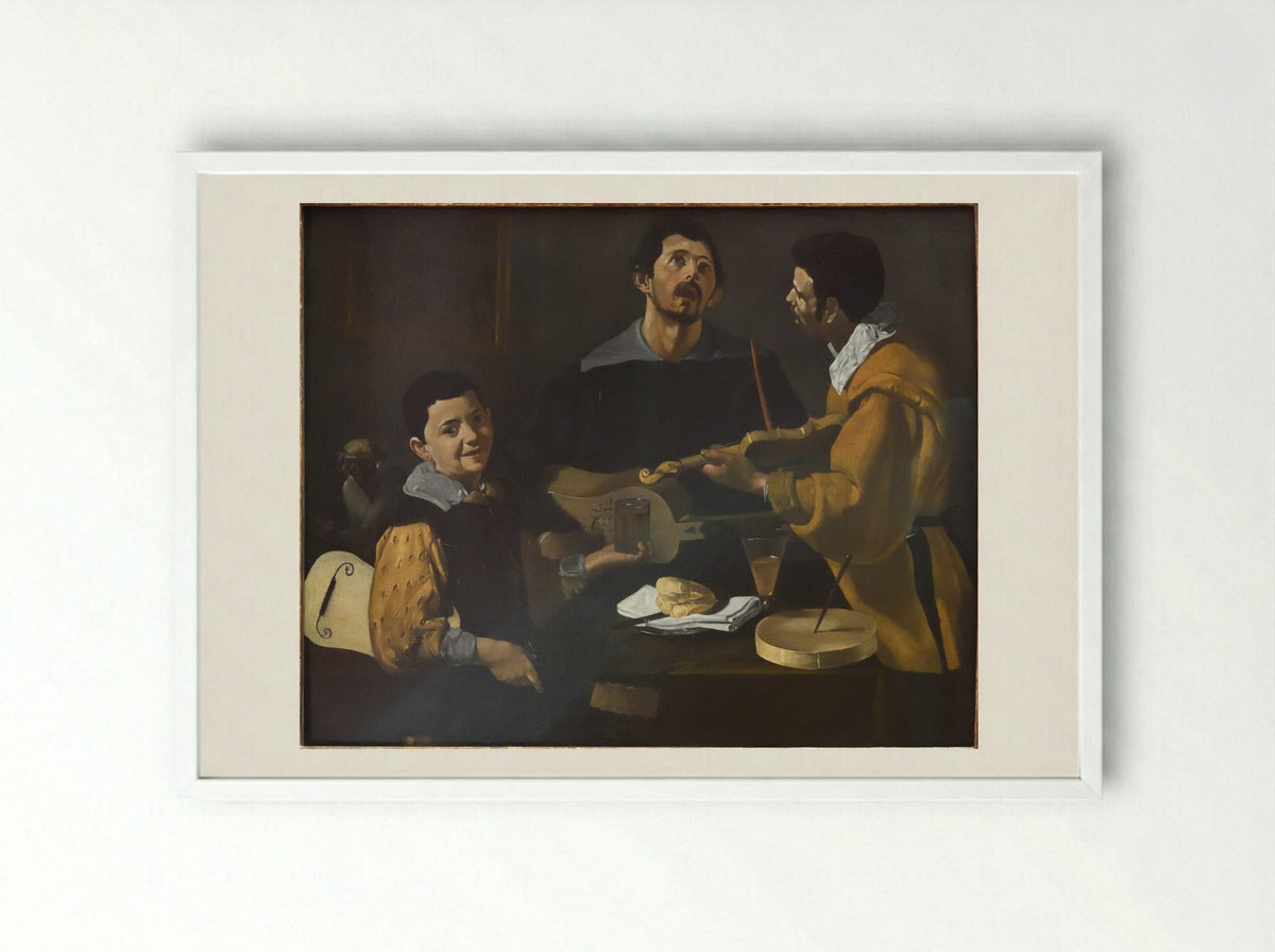 Three Musicians - Diego Velázquez - Framed Print White