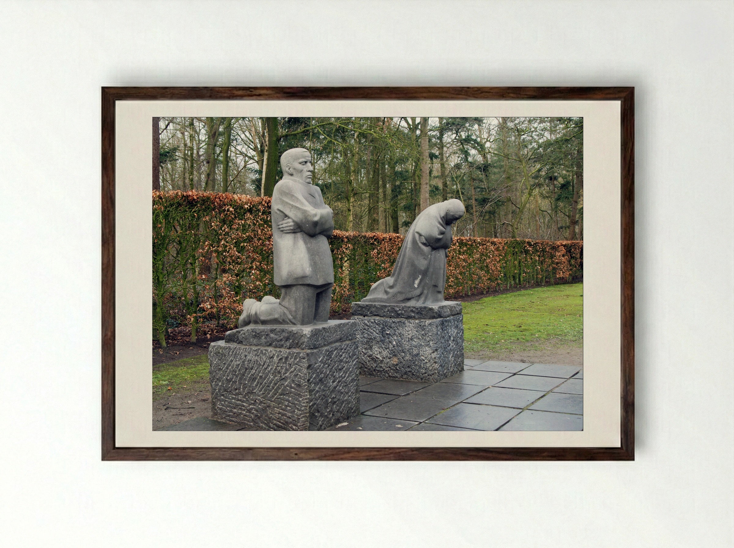 The Parents - Käthe Kollwitz - Framed Print Dark Wood