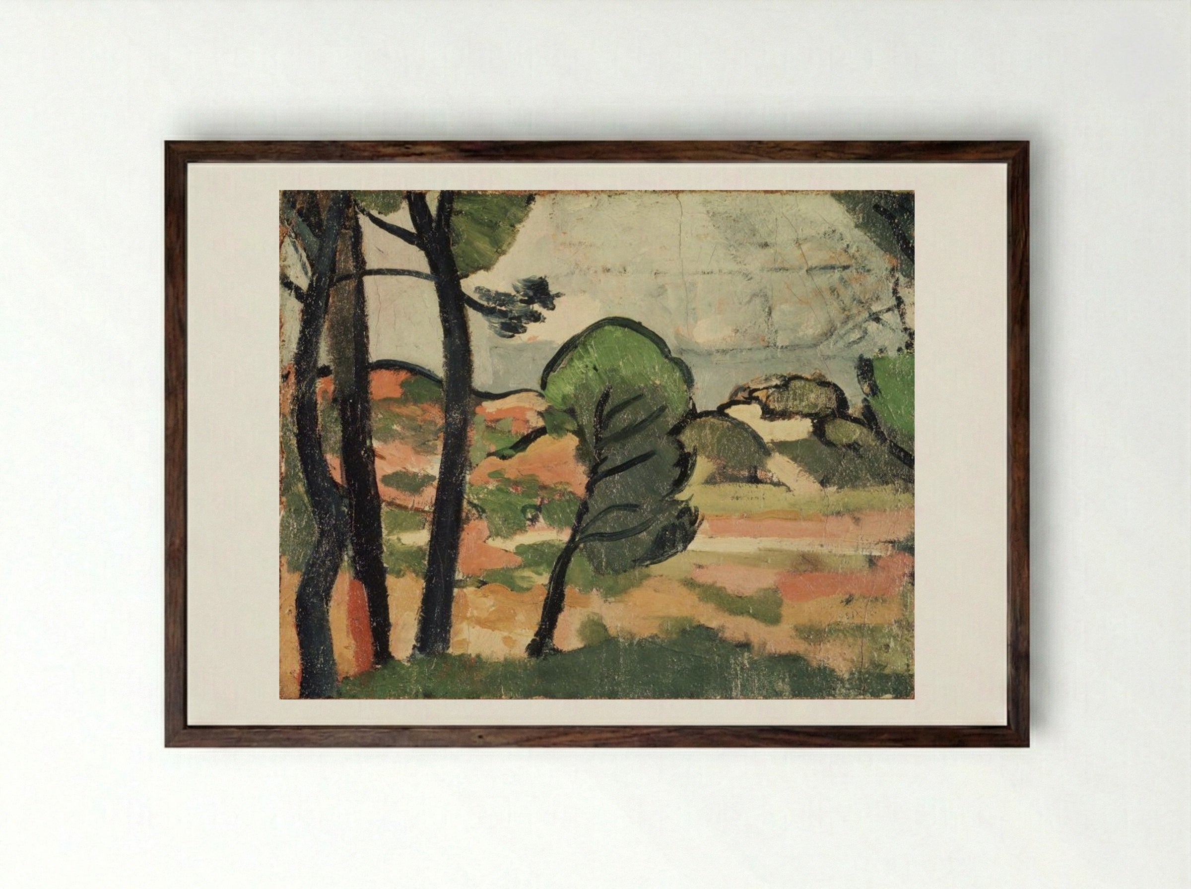 Landscape, Provence - André Derain - Framed Print Dark Wood