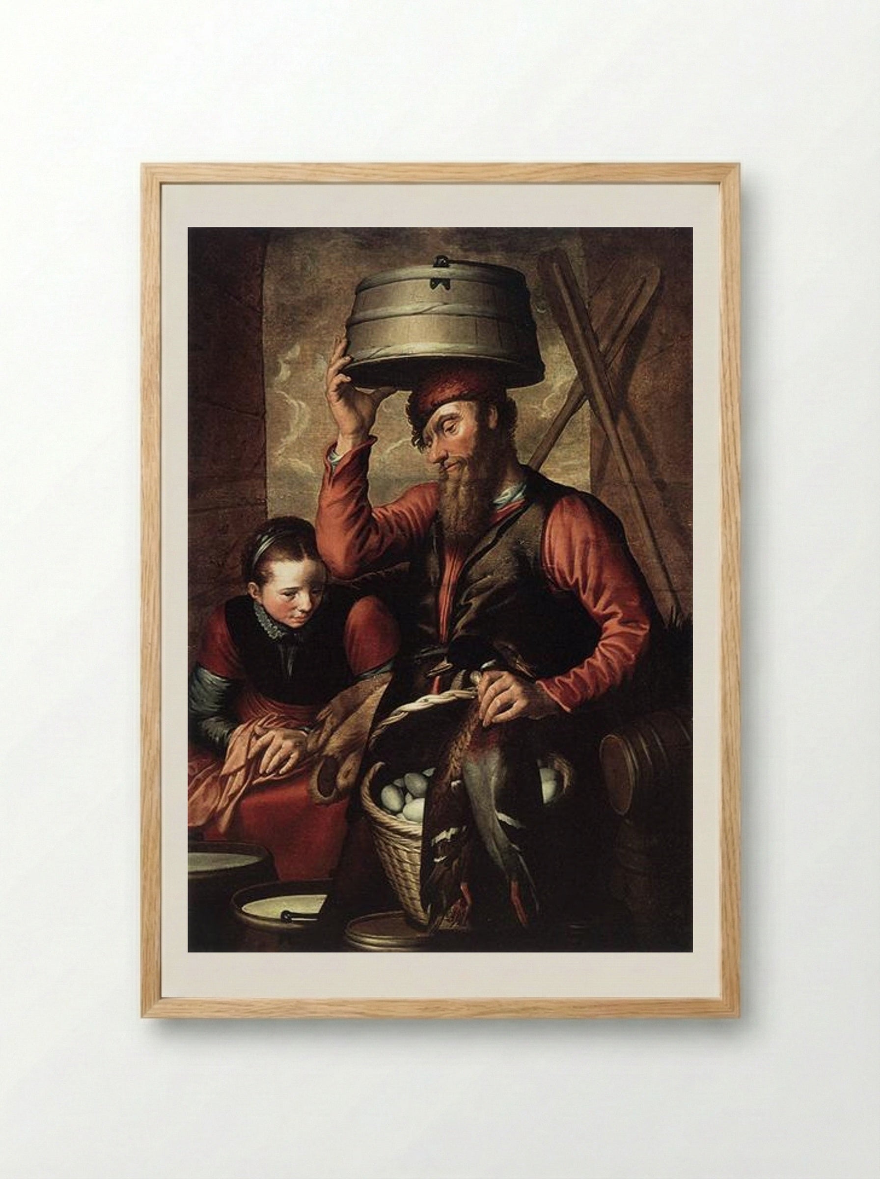 Vendor of Fowl - Pieter Aertsen - Framed Print Wood
