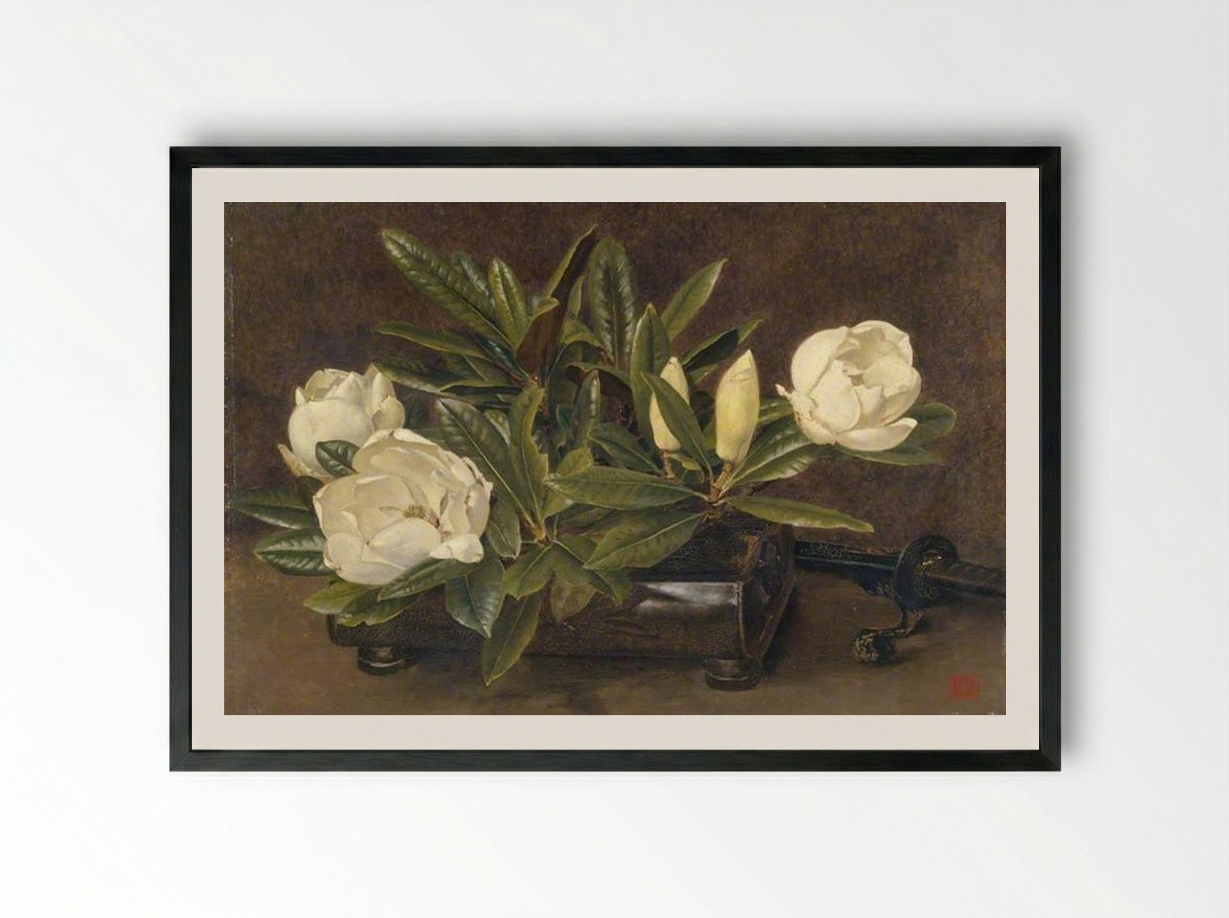 Magnolias - Alfred Parsons - Framed Print Black