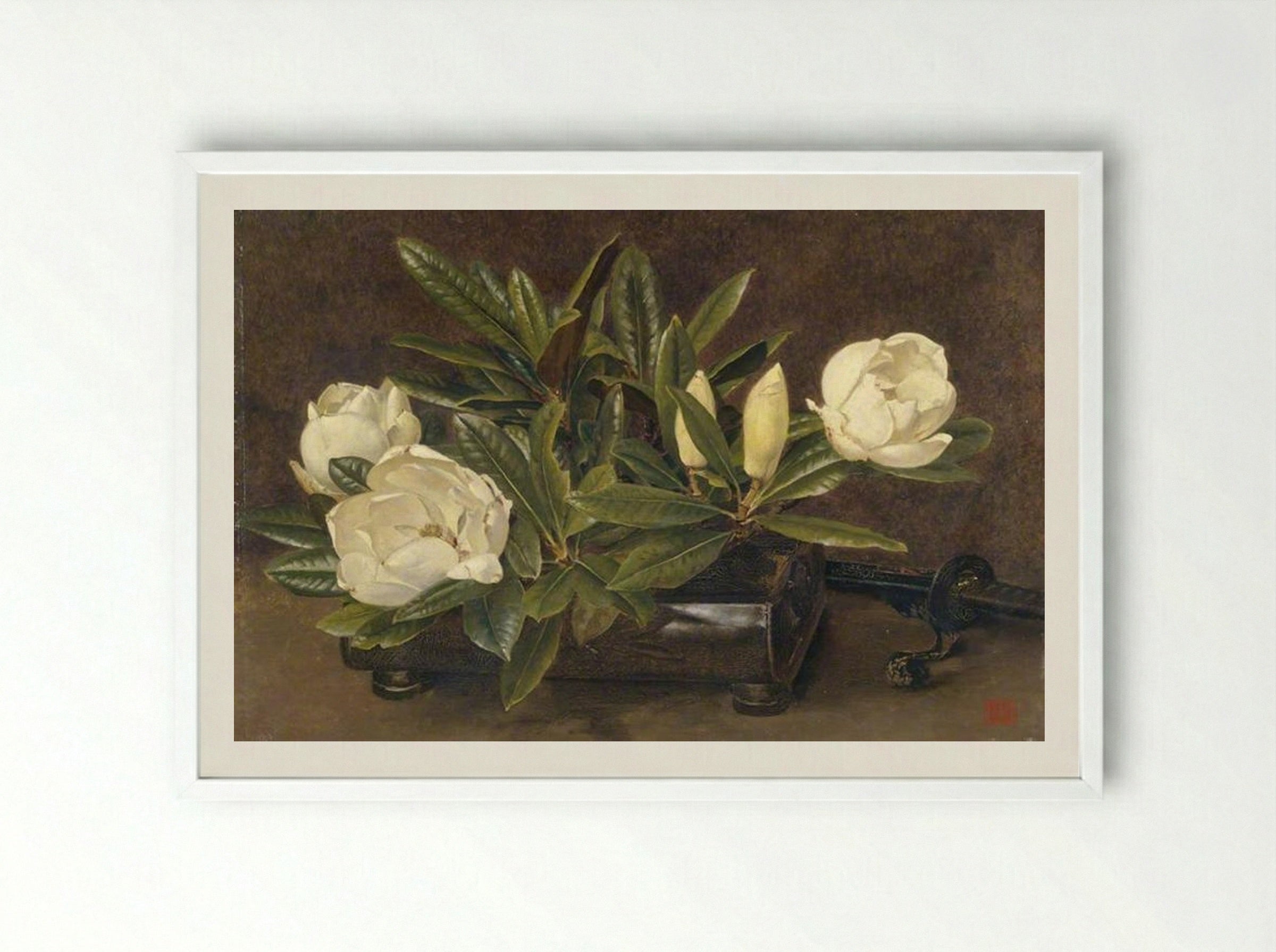 Magnolias - Alfred Parsons - Framed Print White