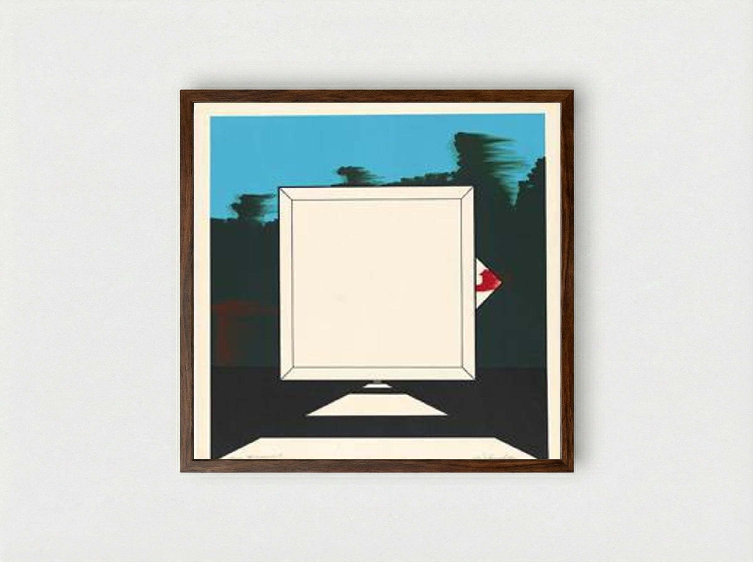 Untitled (Highway Sign Study) - Allan D'Arcangelo - Framed Print Dark Wood