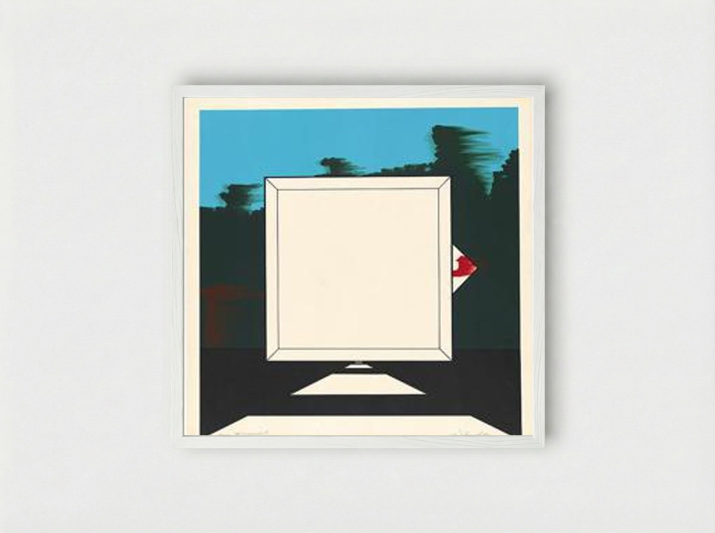 Untitled (Highway Sign Study) - Allan D'Arcangelo - Framed Print White