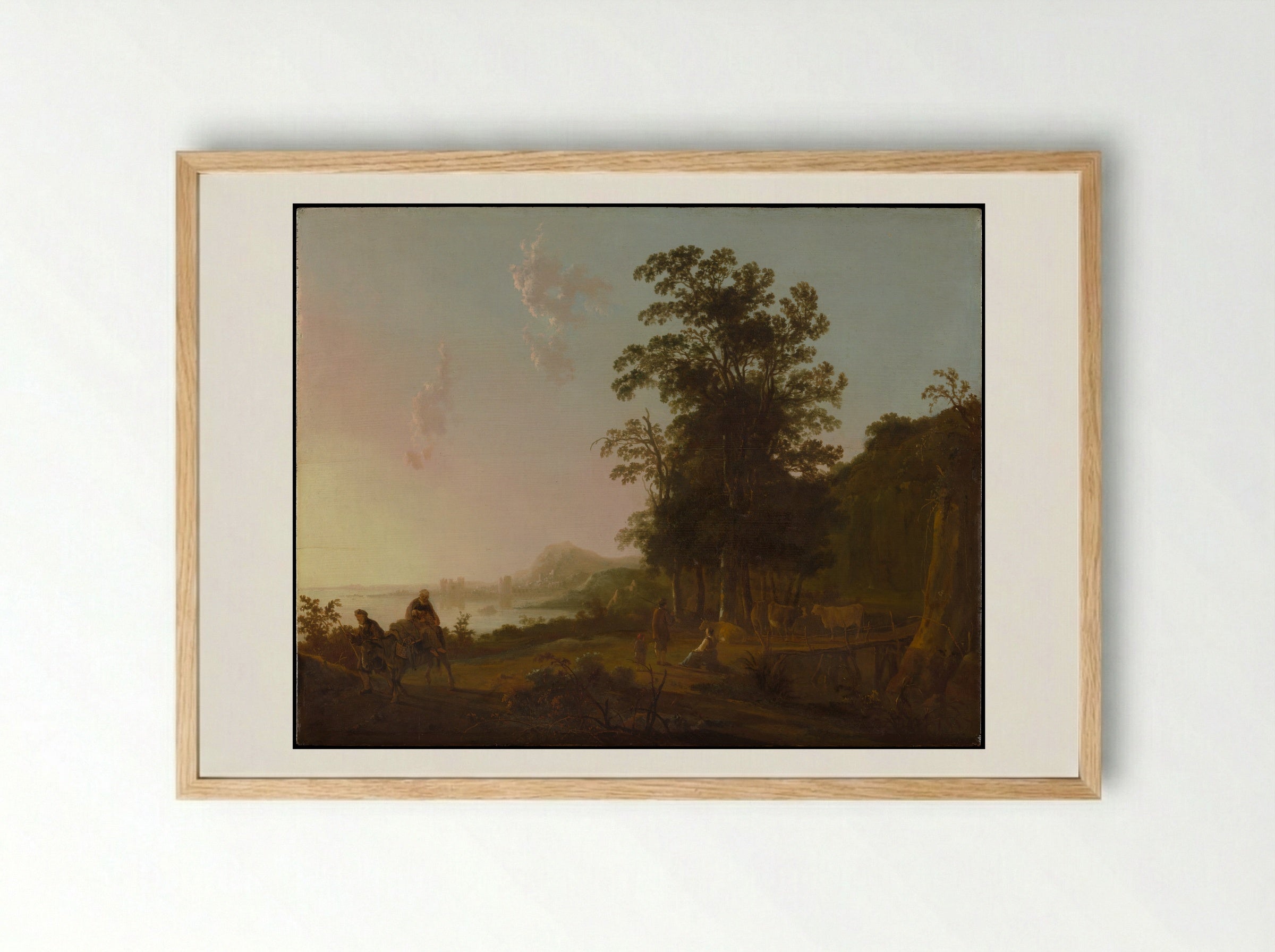 Landscape with the Flight into Egypt - Aelbert Cuyp - Framed Print Wood