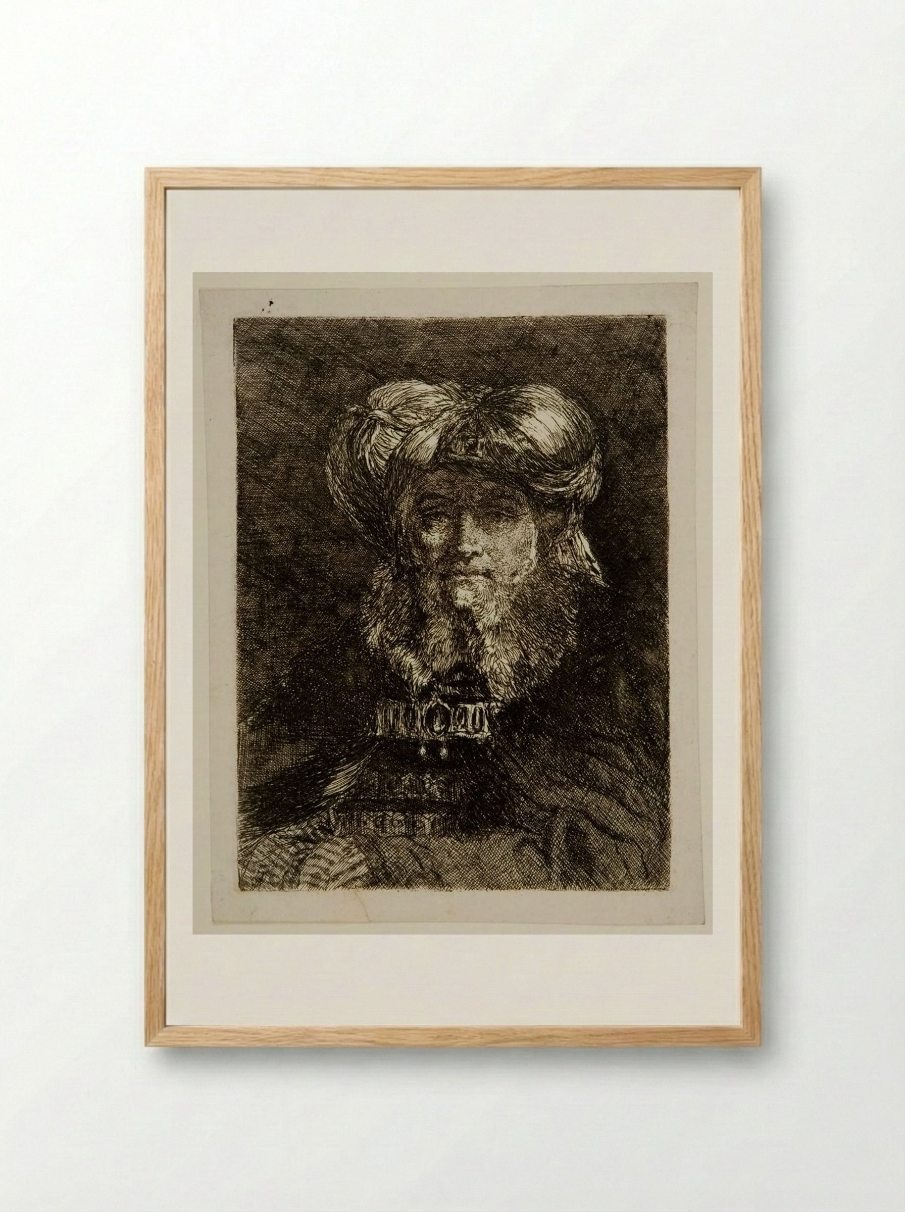 Old Man in the Manner of Rembrandt - Giovanni Domenico Tiepolo - Framed Print Wood