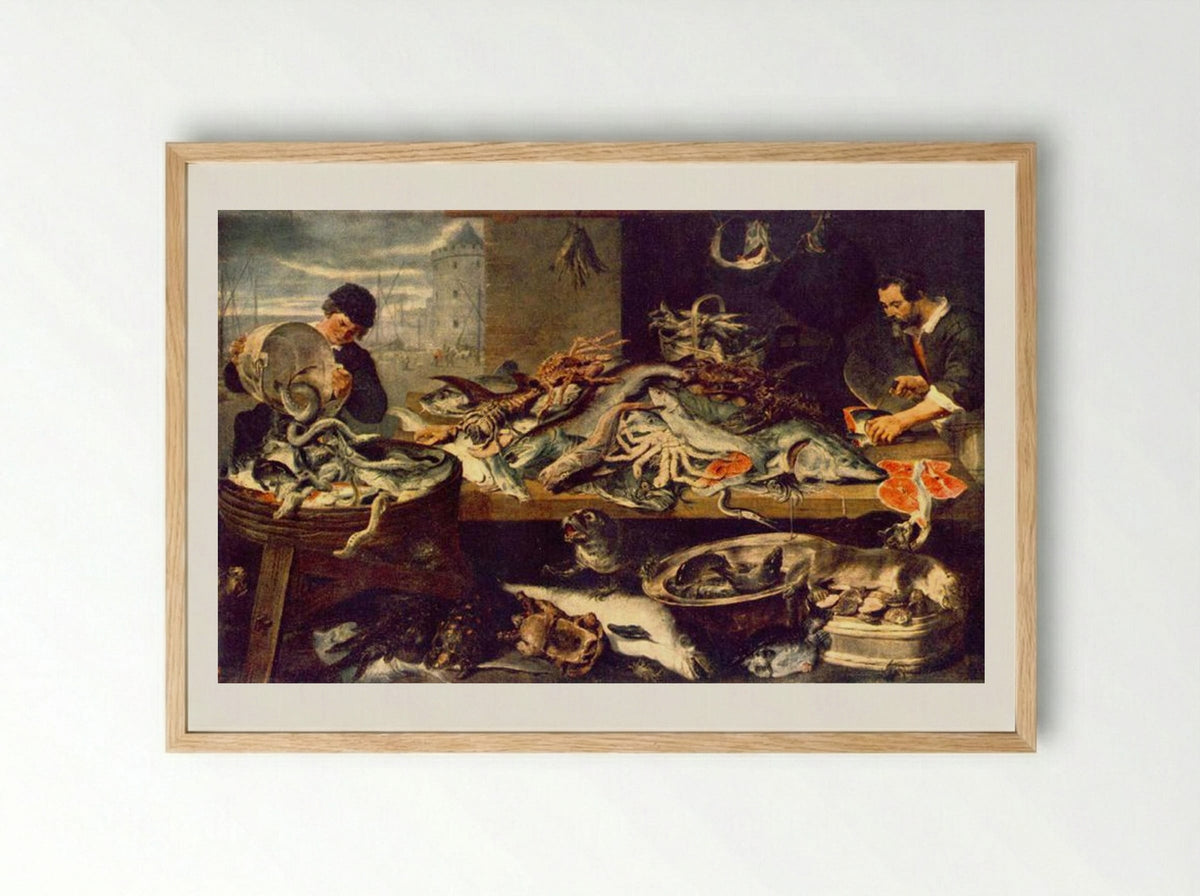 Fish Shop - Frans Snyders - Framed Print Wood