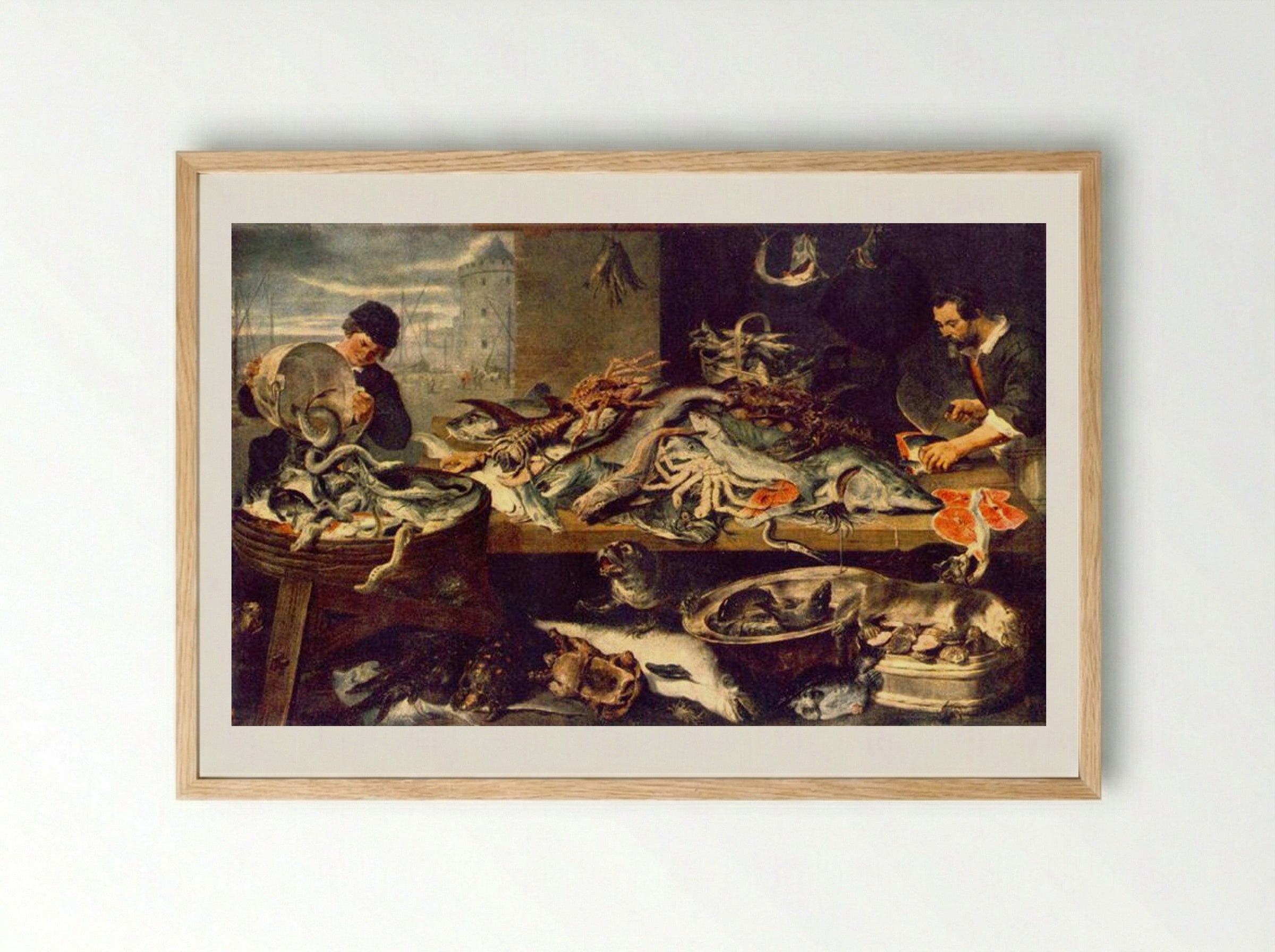 Fish Shop - Frans Snyders - Framed Print Wood