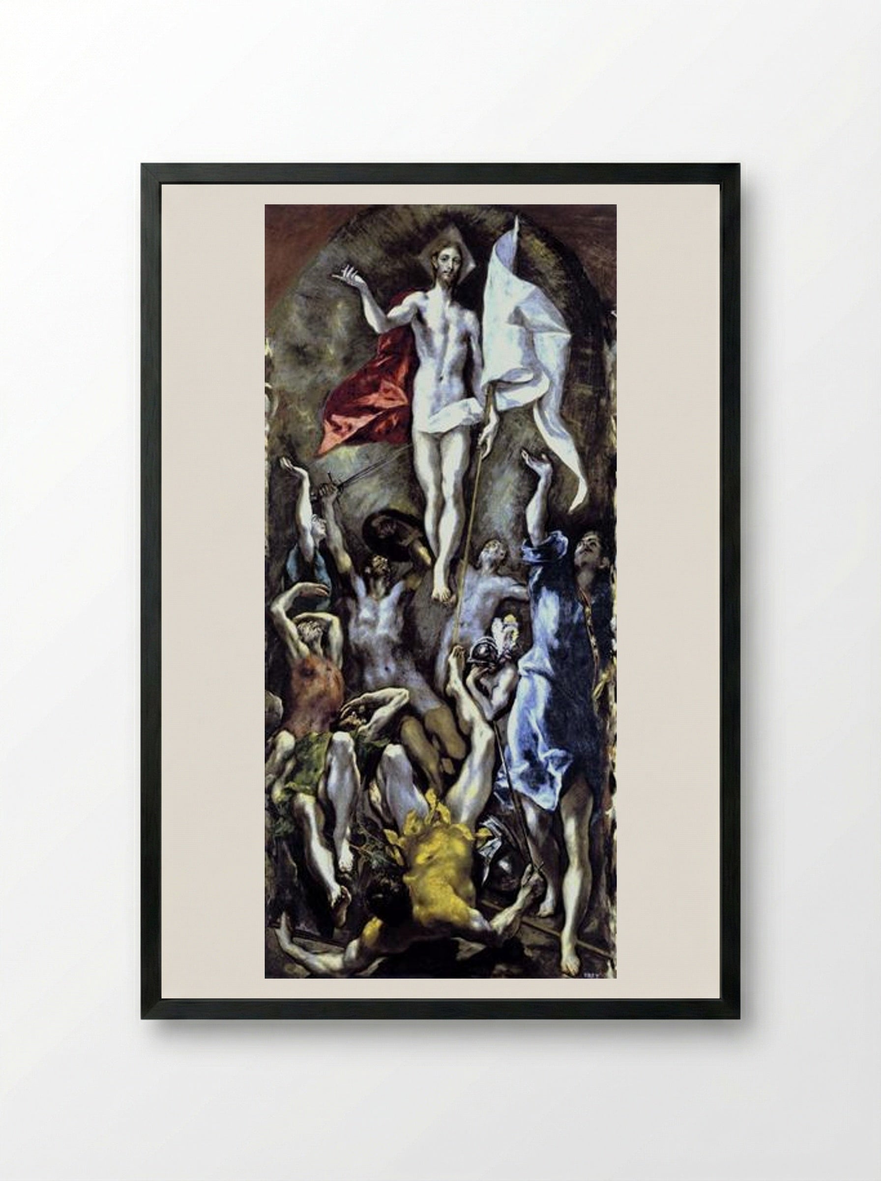 The Resurrection - El Greco - Framed Print Black