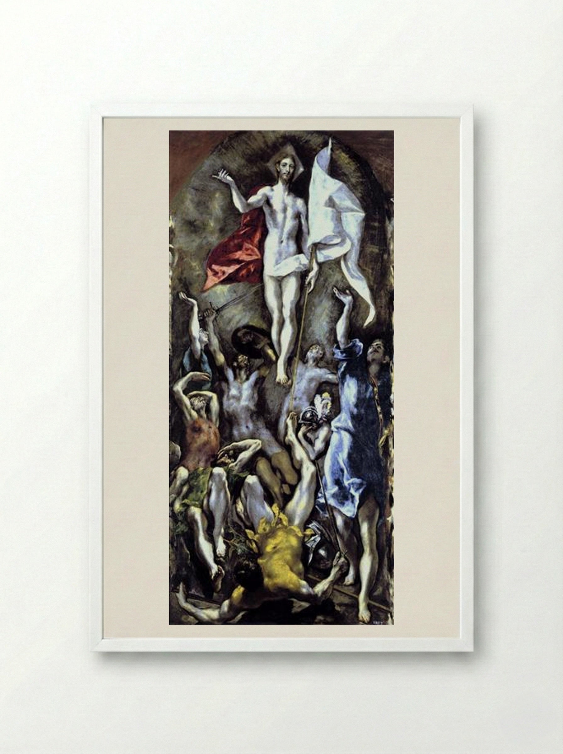 The Resurrection - El Greco - Framed Print White