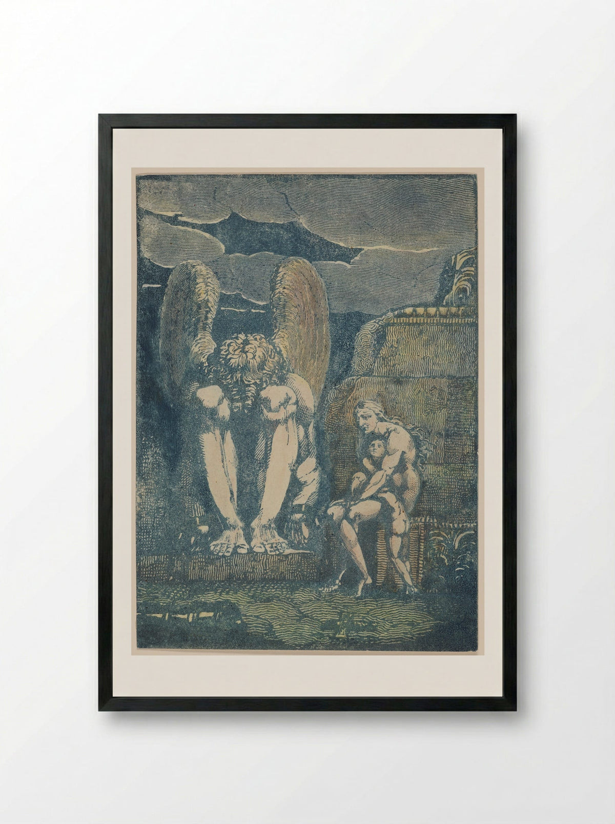 Frontispiece for America a Prophecy - William Blake - Framed Print Black