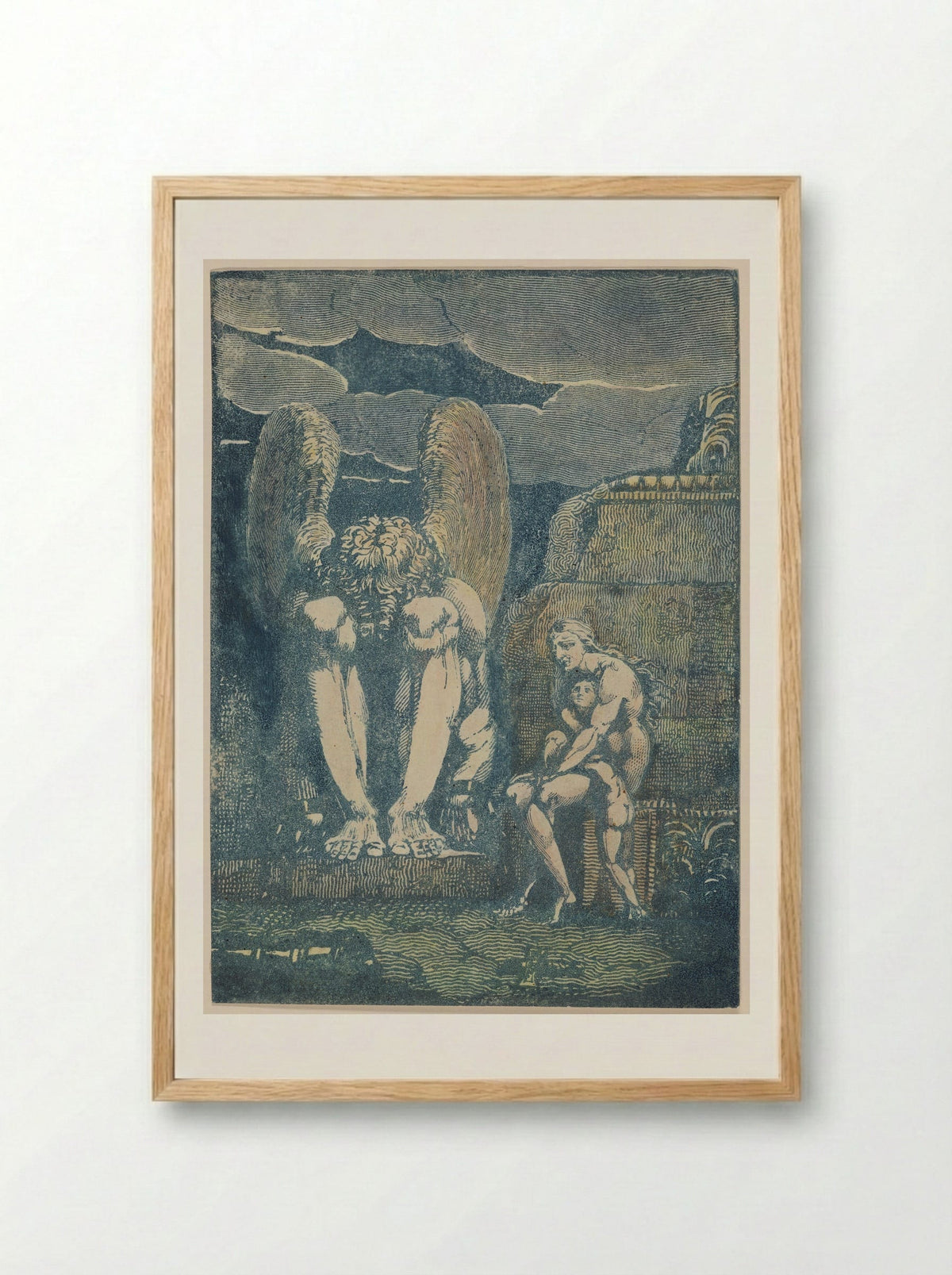 Frontispiece for America a Prophecy - William Blake - Framed Print Wood