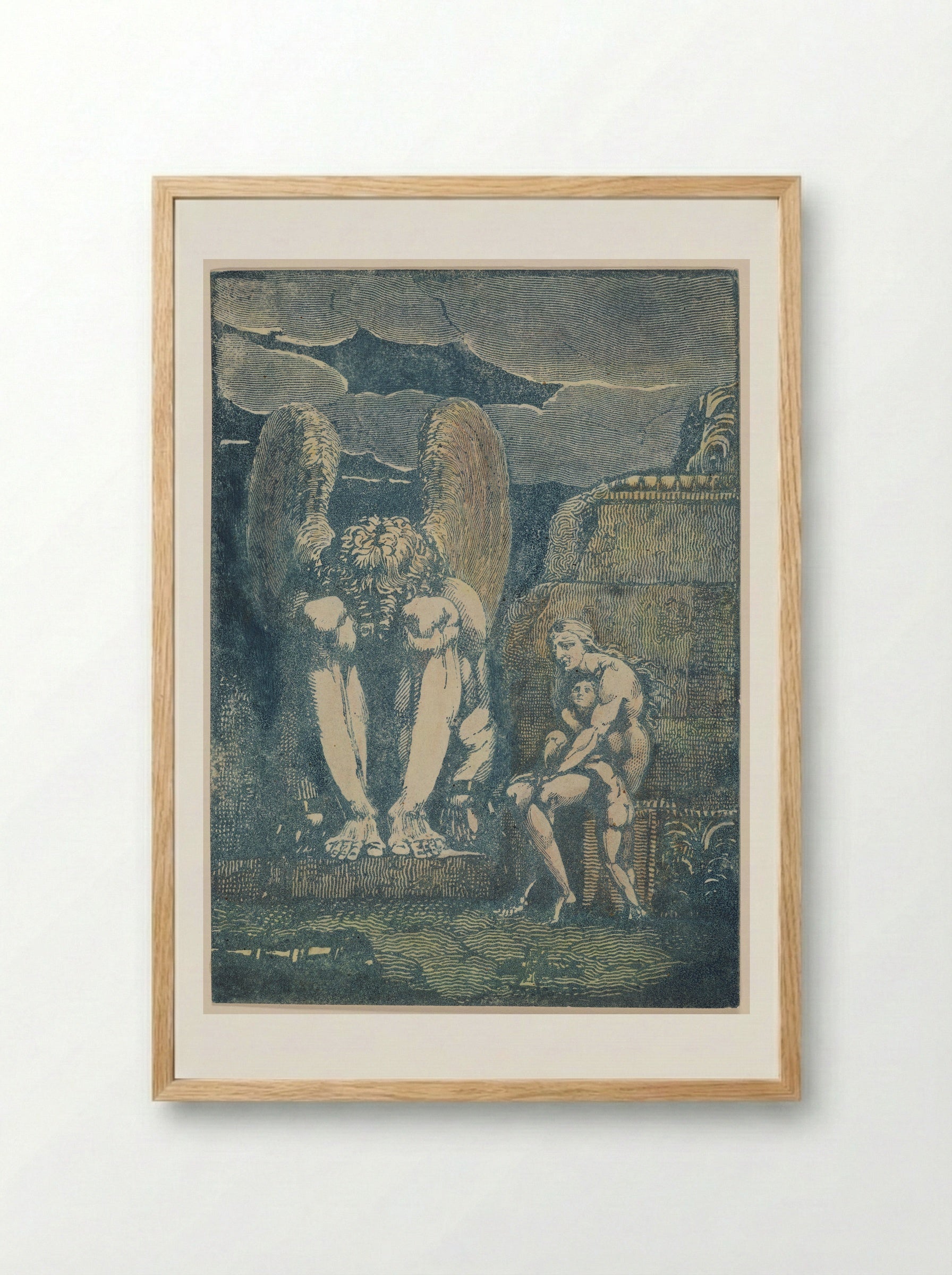 Frontispiece for America a Prophecy - William Blake - Framed Print Wood