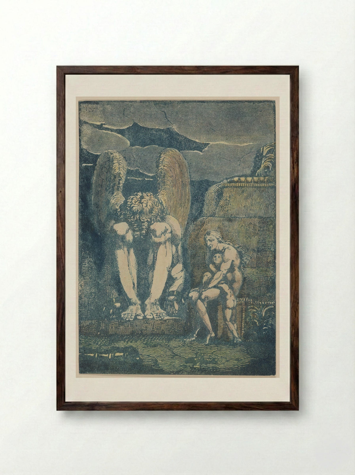 Frontispiece for America a Prophecy - William Blake - Framed Print Dark Wood