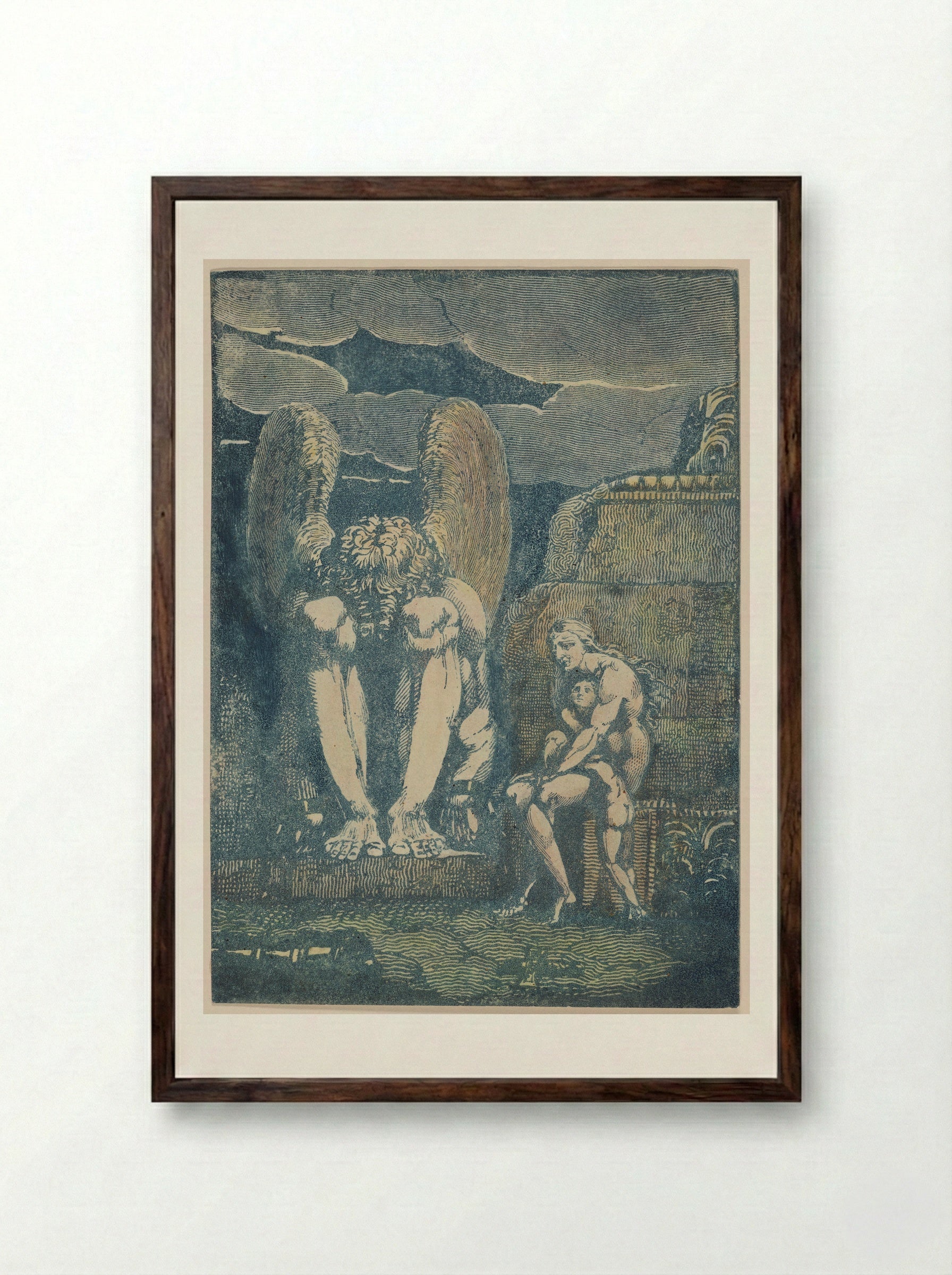 Frontispiece for America a Prophecy - William Blake - Framed Print Dark Wood