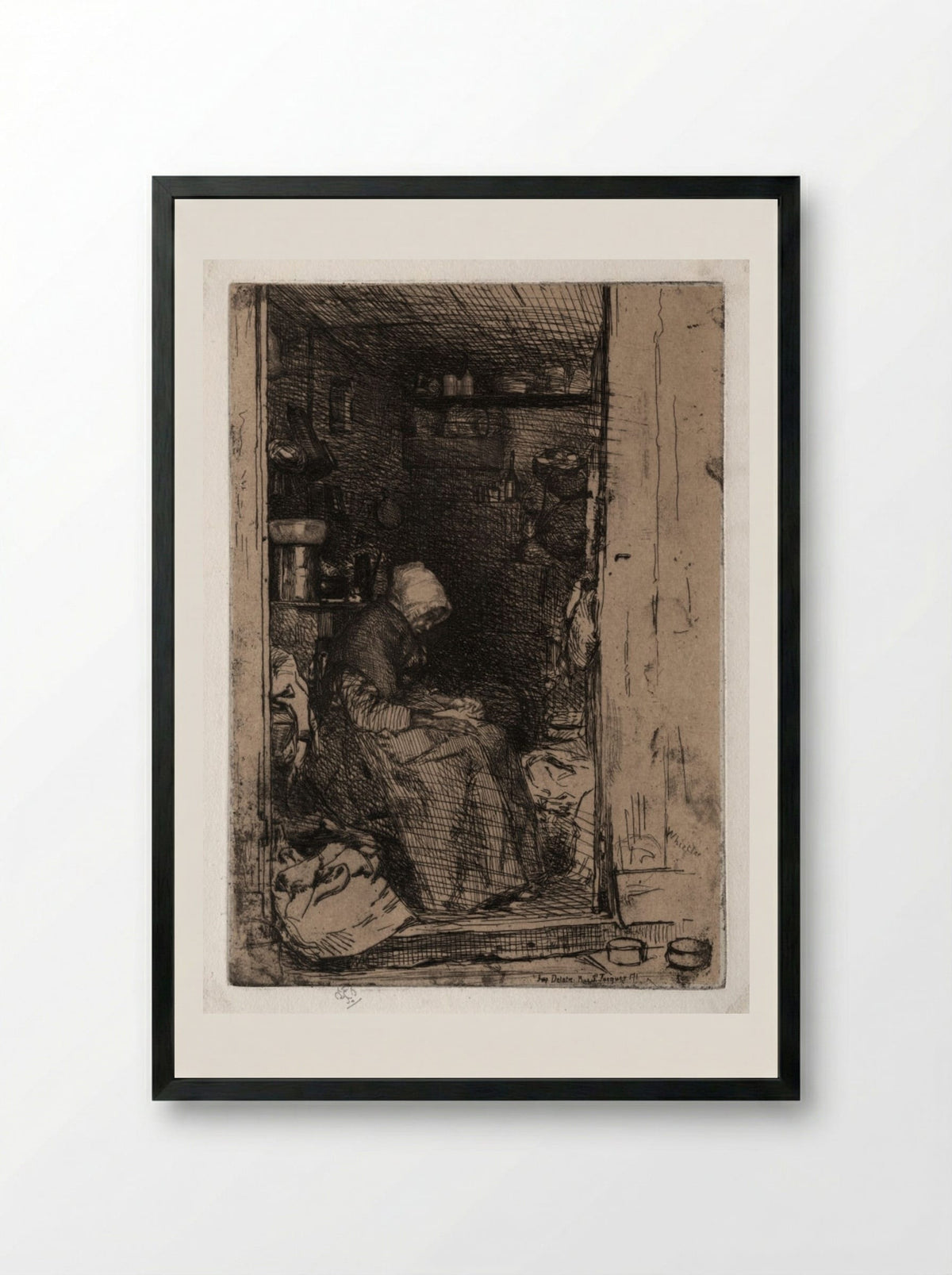 The Old Rag Woman - James McNeill Whistler - Framed Print Black