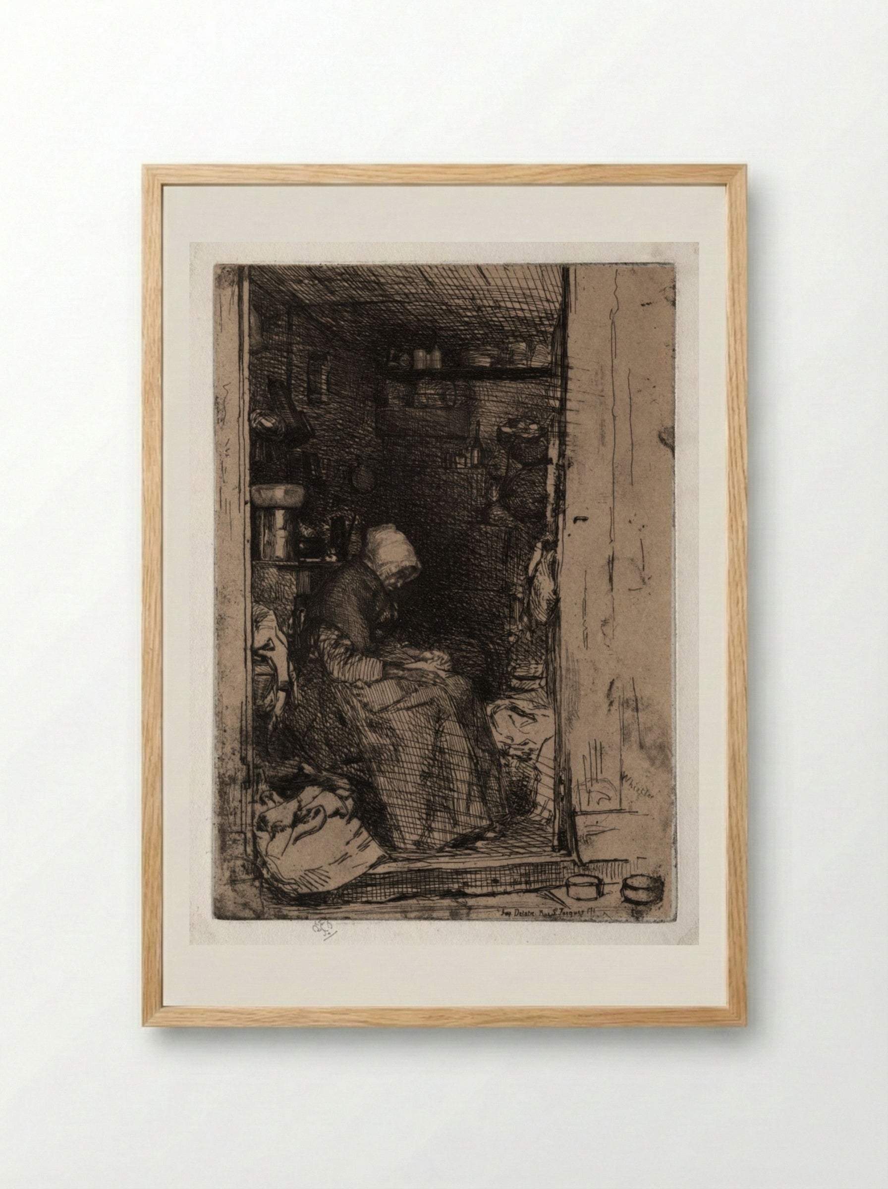 The Old Rag Woman - James McNeill Whistler - Framed Print Wood