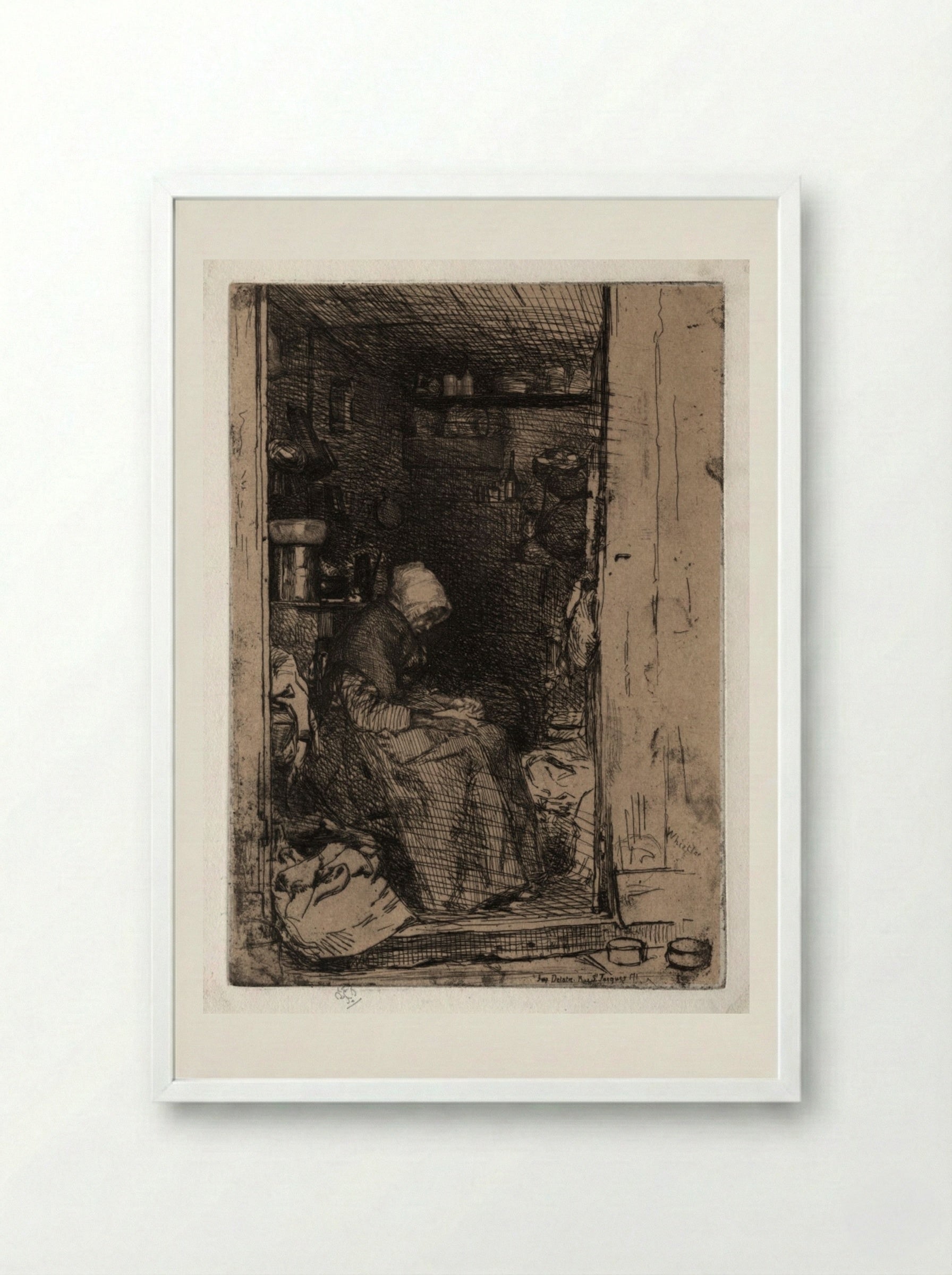 The Old Rag Woman - James McNeill Whistler - Framed Print White