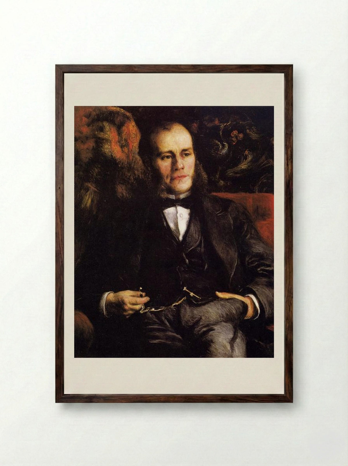 Portrait of Pierre Henri Renoir - Pierre-Auguste Renoir - Framed Print Dark Wood