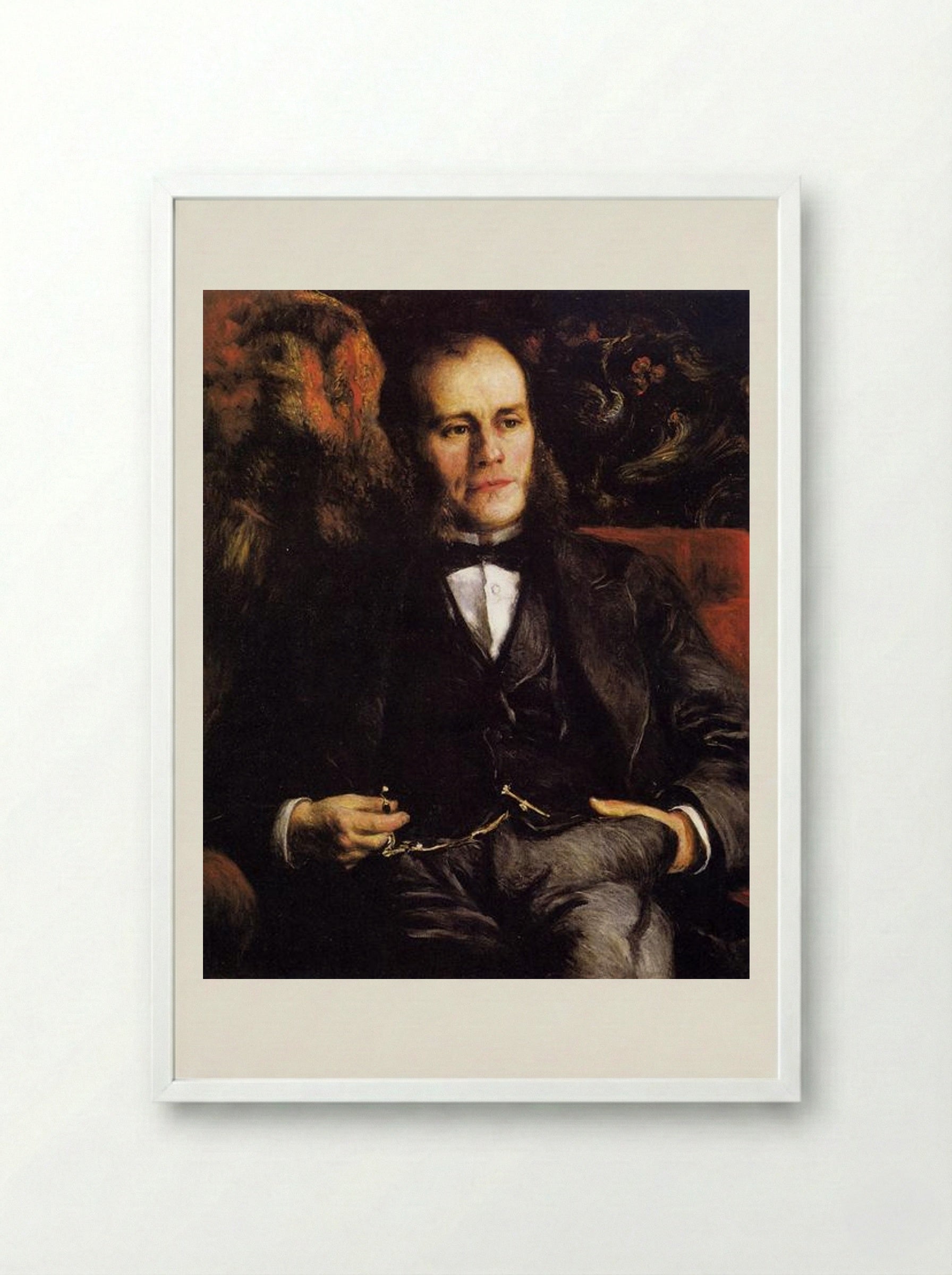 Portrait of Pierre Henri Renoir - Pierre-Auguste Renoir - Framed Print White