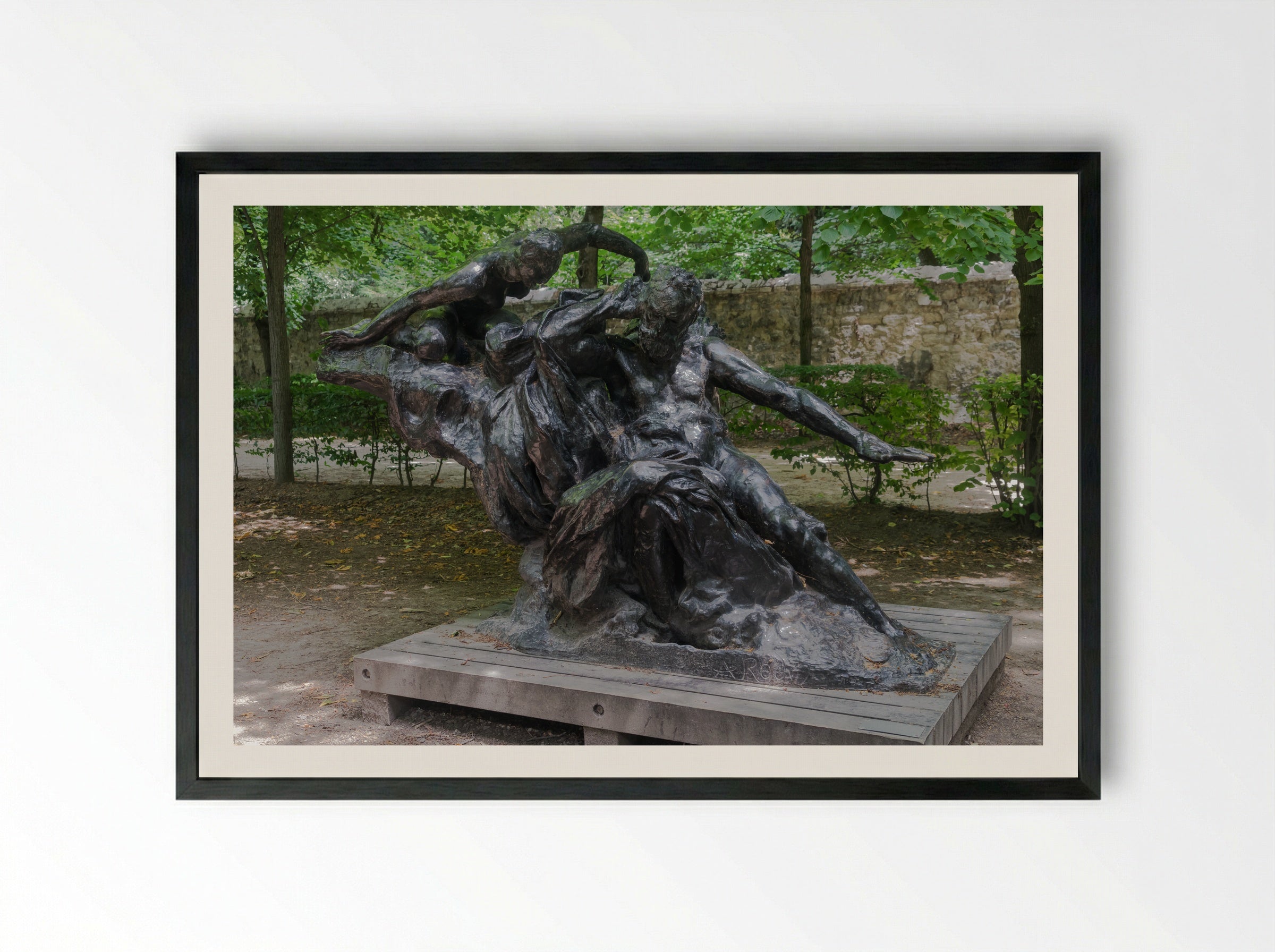 Victor Hugo and the Muses - Auguste Rodin - Framed Print Black