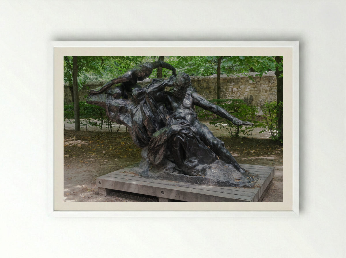 Victor Hugo and the Muses - Auguste Rodin - Framed Print White