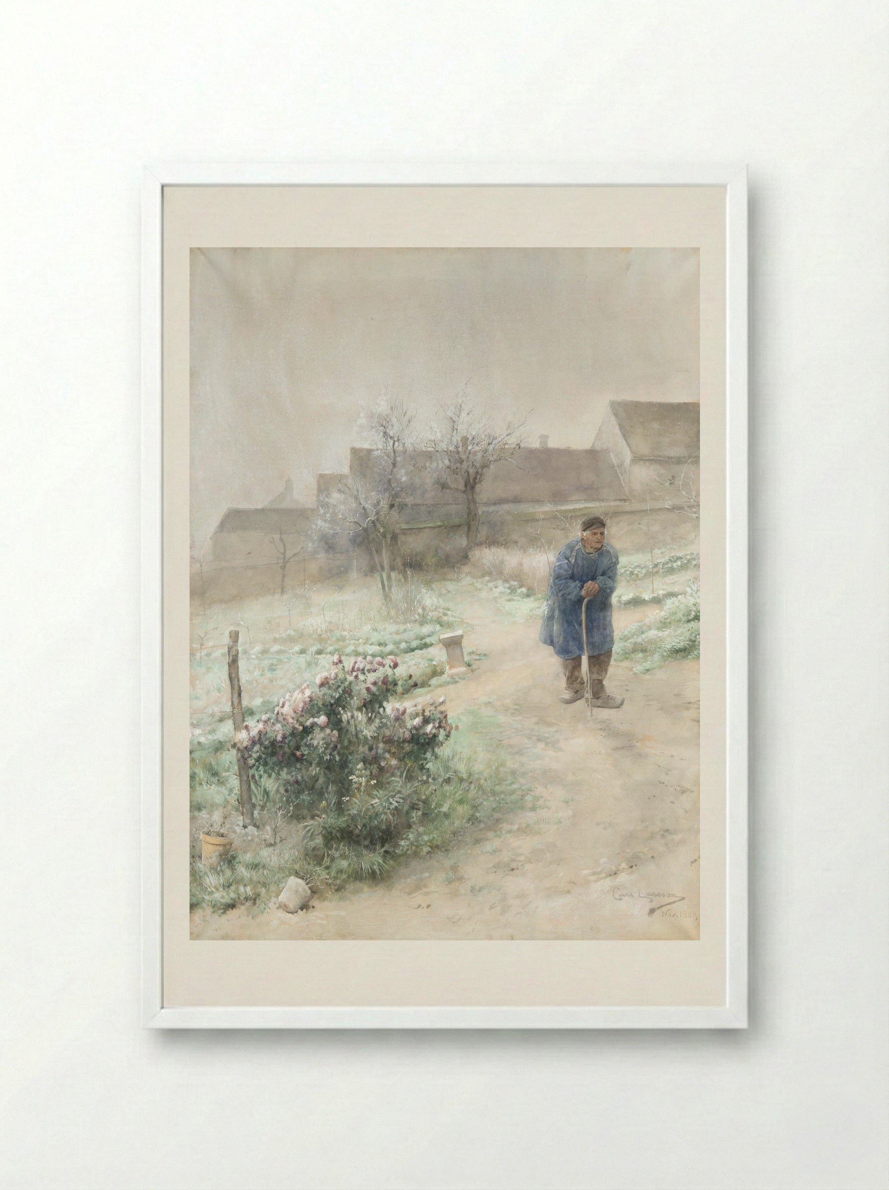 November - Carl Larsson - Framed Print White