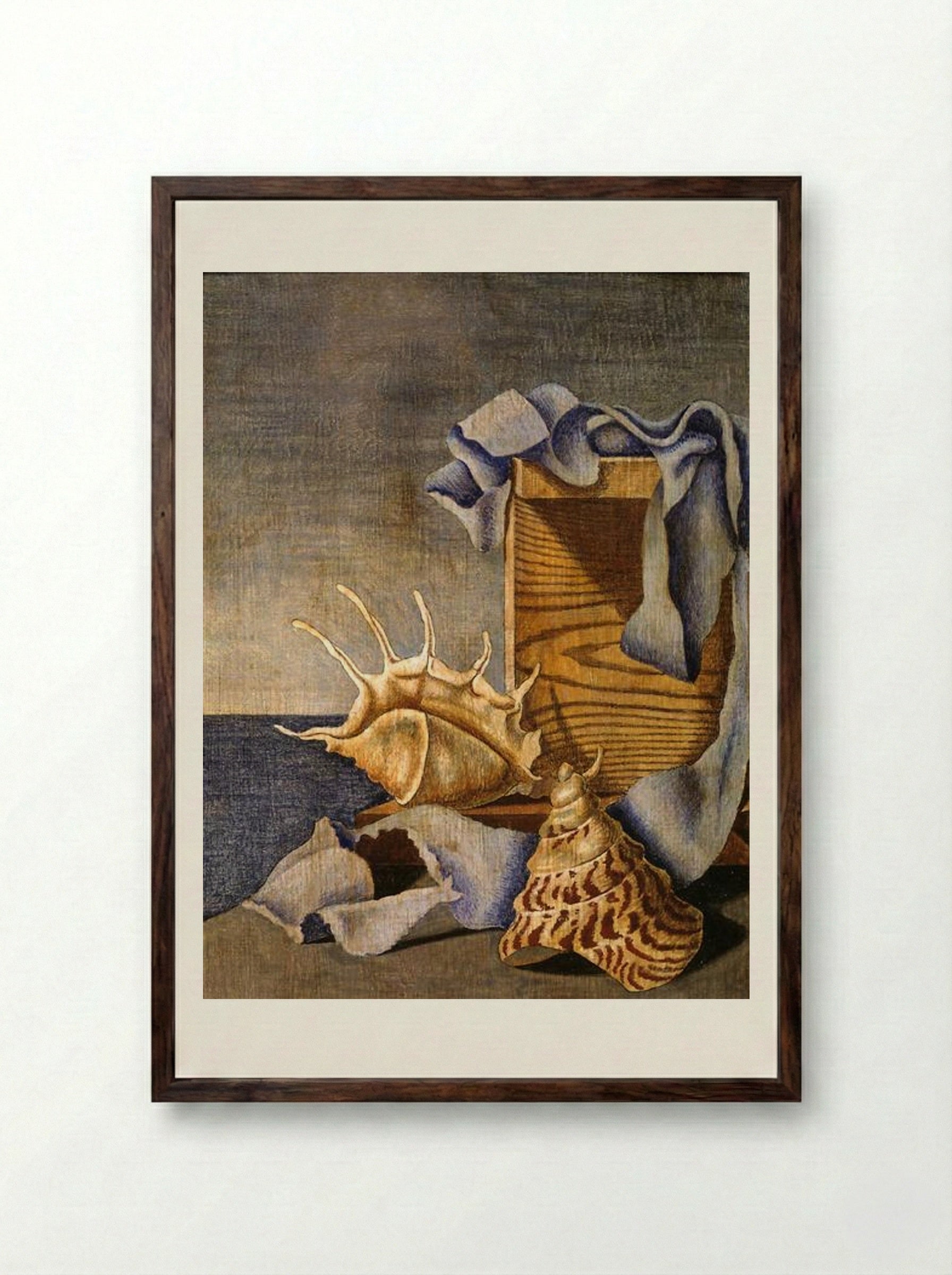Still Life - Edward Wadsworth - Framed Print Dark Wood
