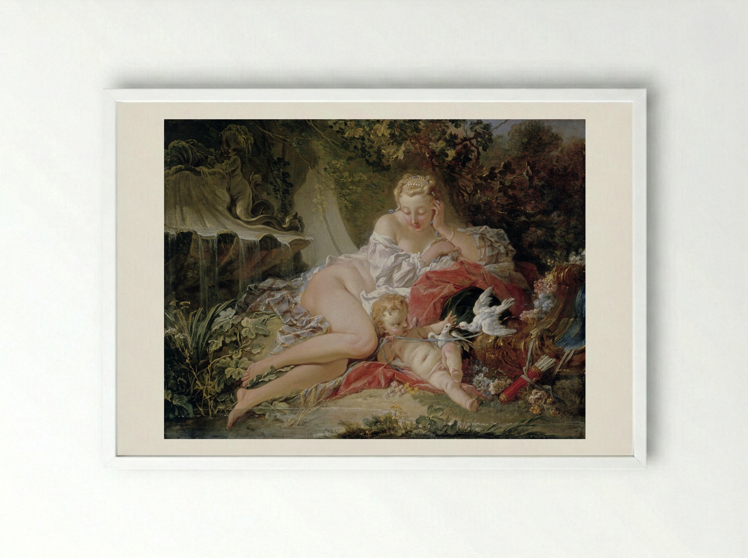 Venus and Cupid - François Boucher - Framed Print White