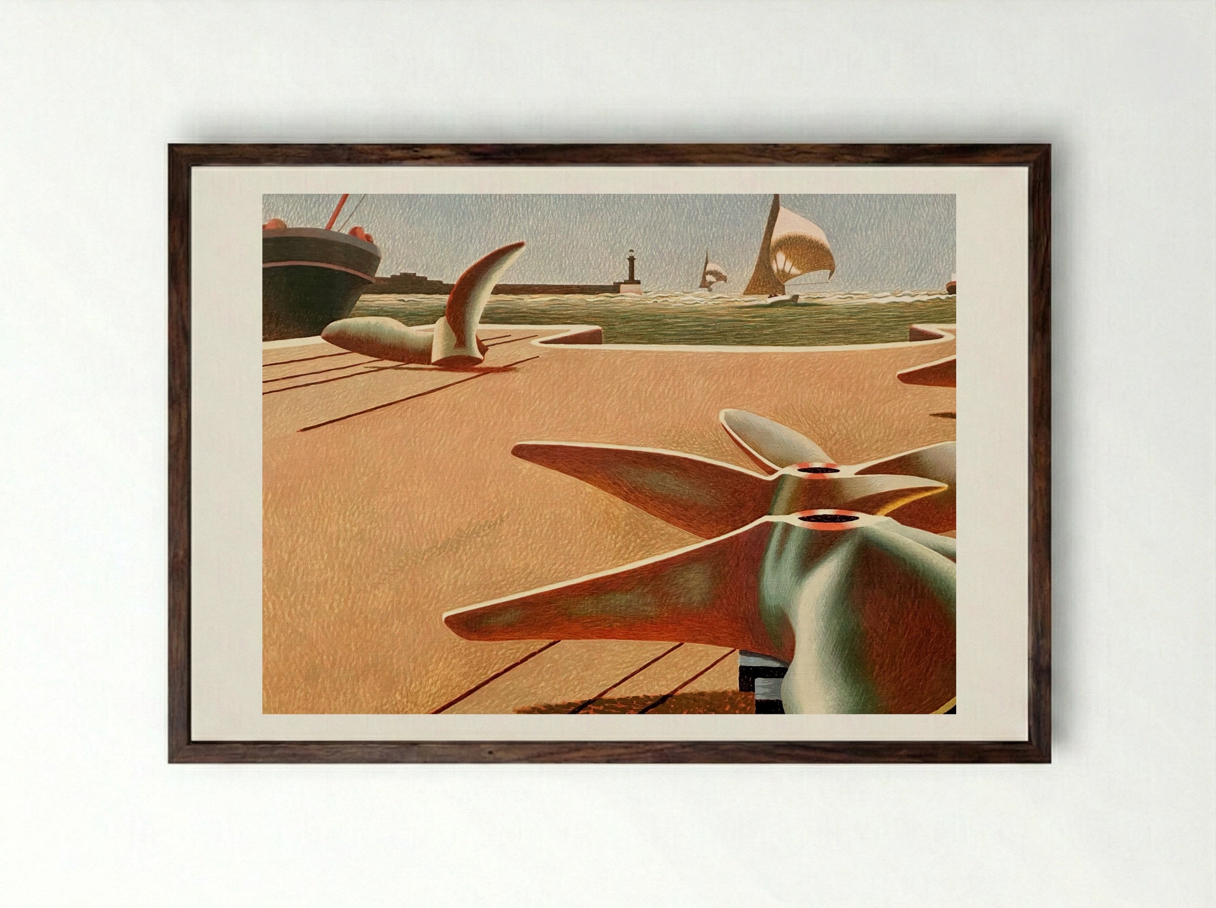 Bronze Ballet - Edward Wadsworth - Framed Print Dark Wood