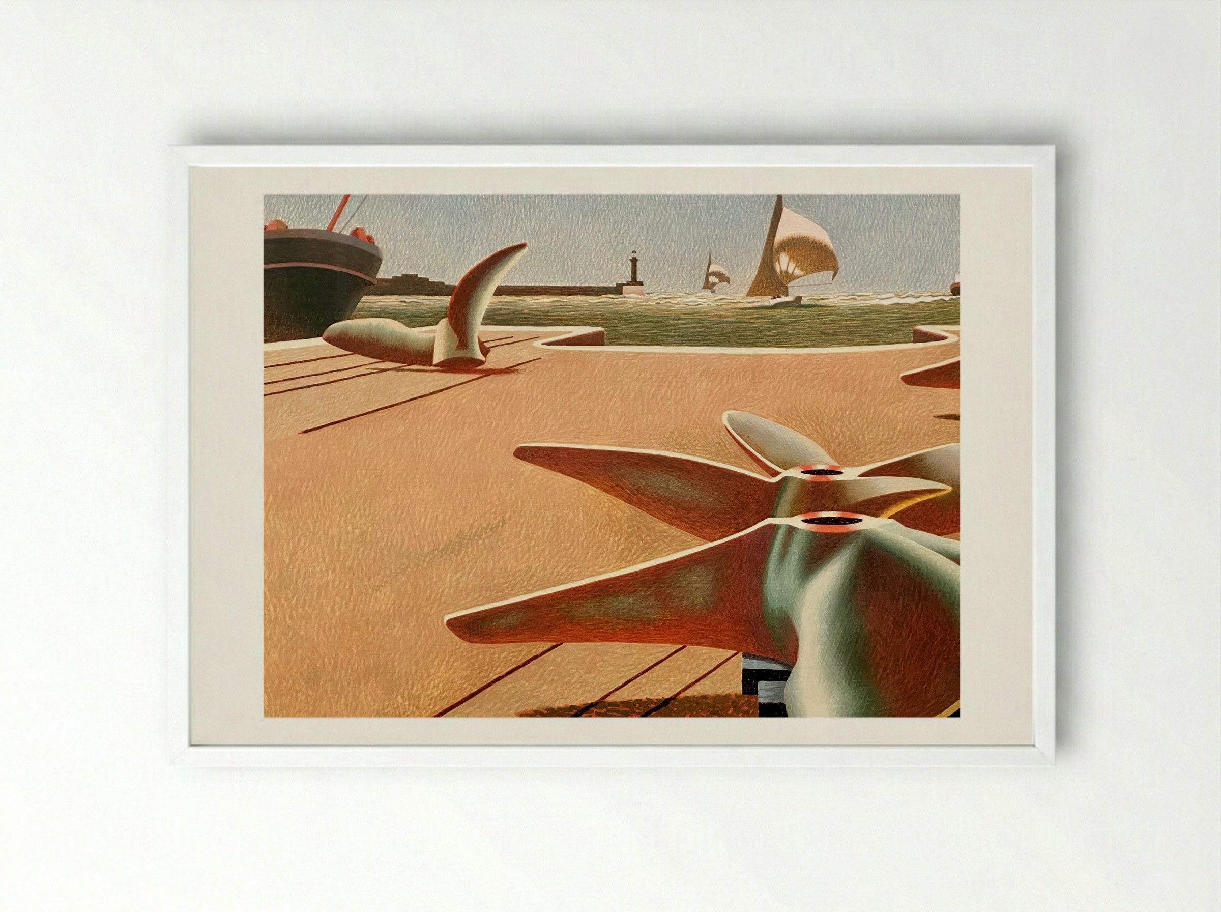 Bronze Ballet - Edward Wadsworth - Framed Print White