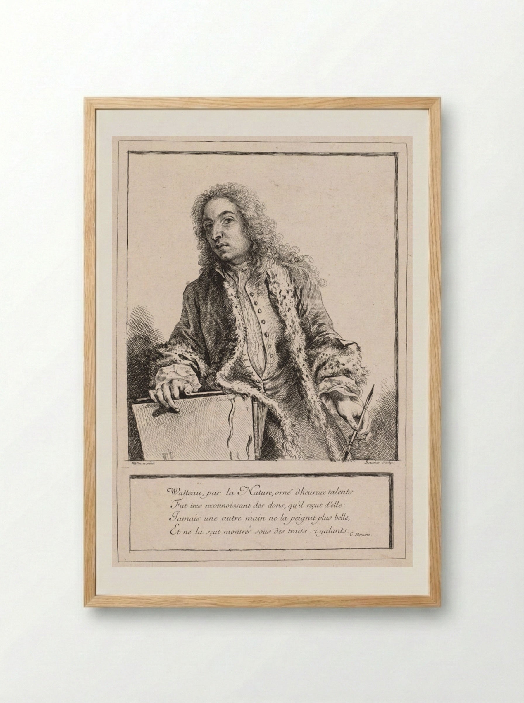 Antoine Watteau - François Boucher - Framed Print Wood