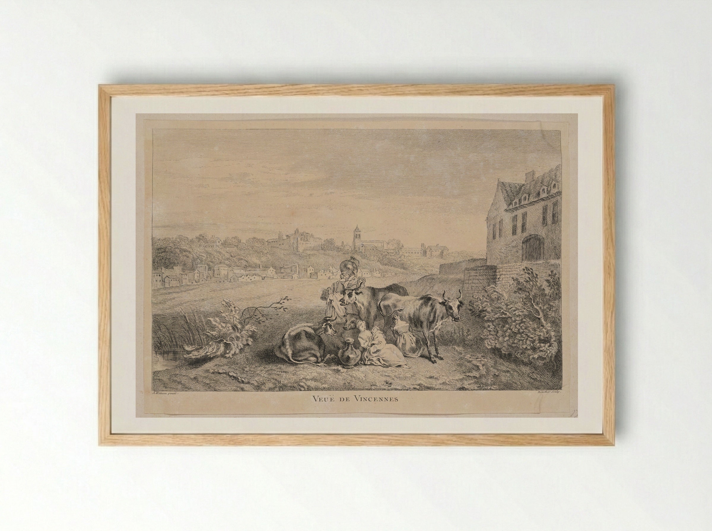 Veuë de Vincennes - François Boucher - Framed Print Wood