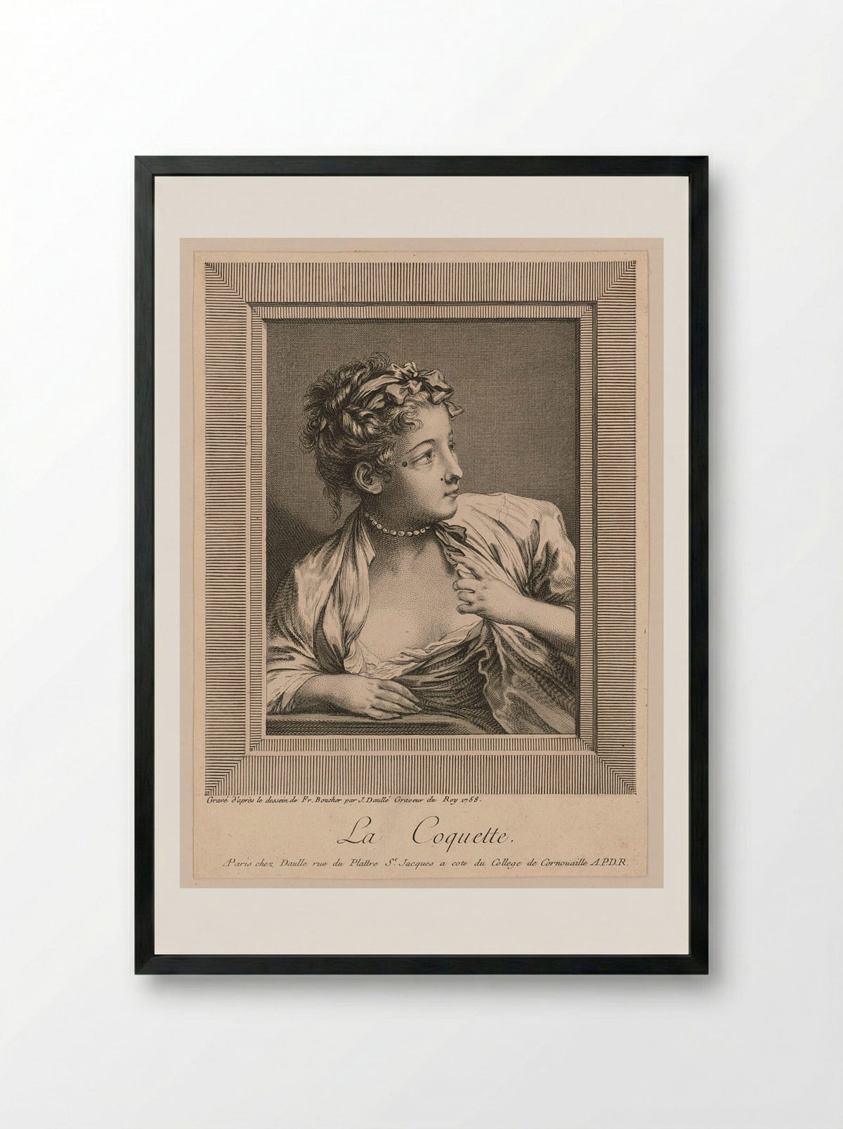 The Coquette - François Boucher - Framed Print Black