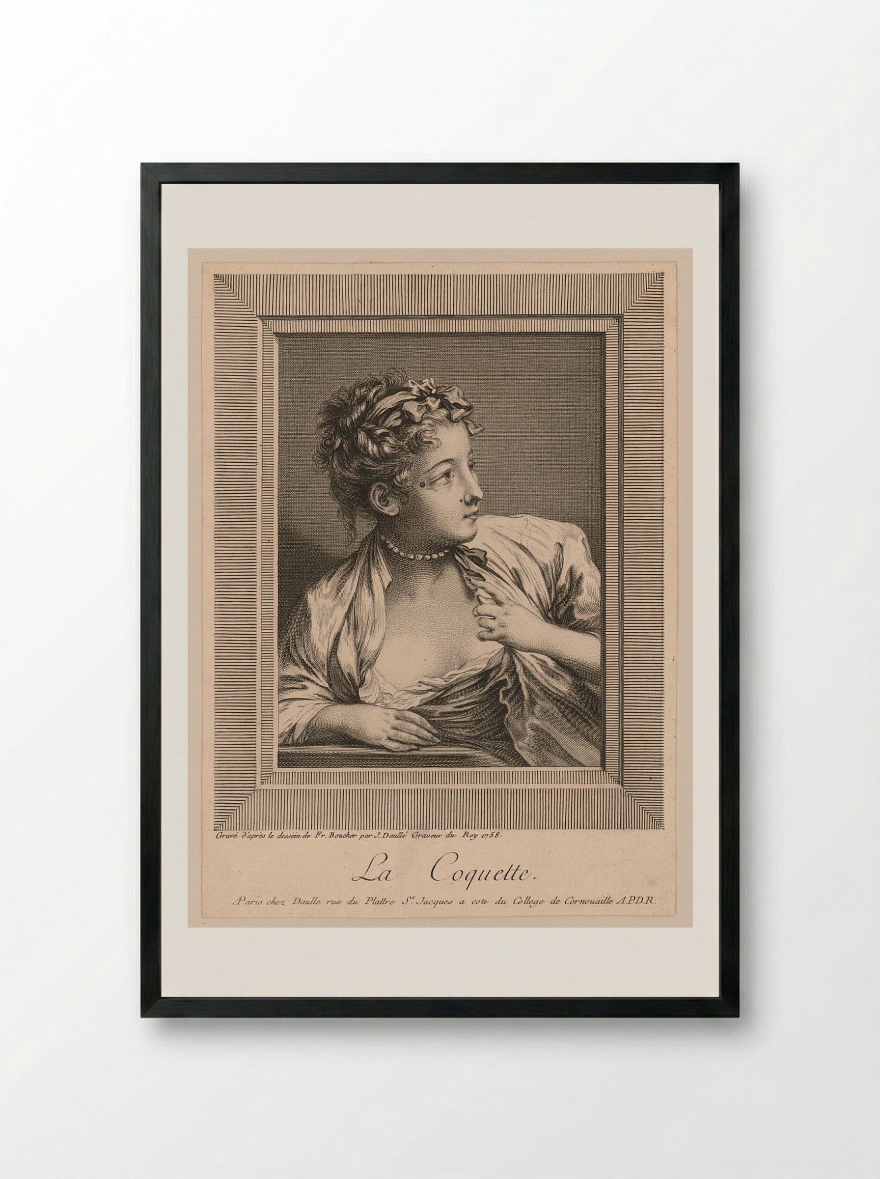 The Coquette - François Boucher - Framed Print Black