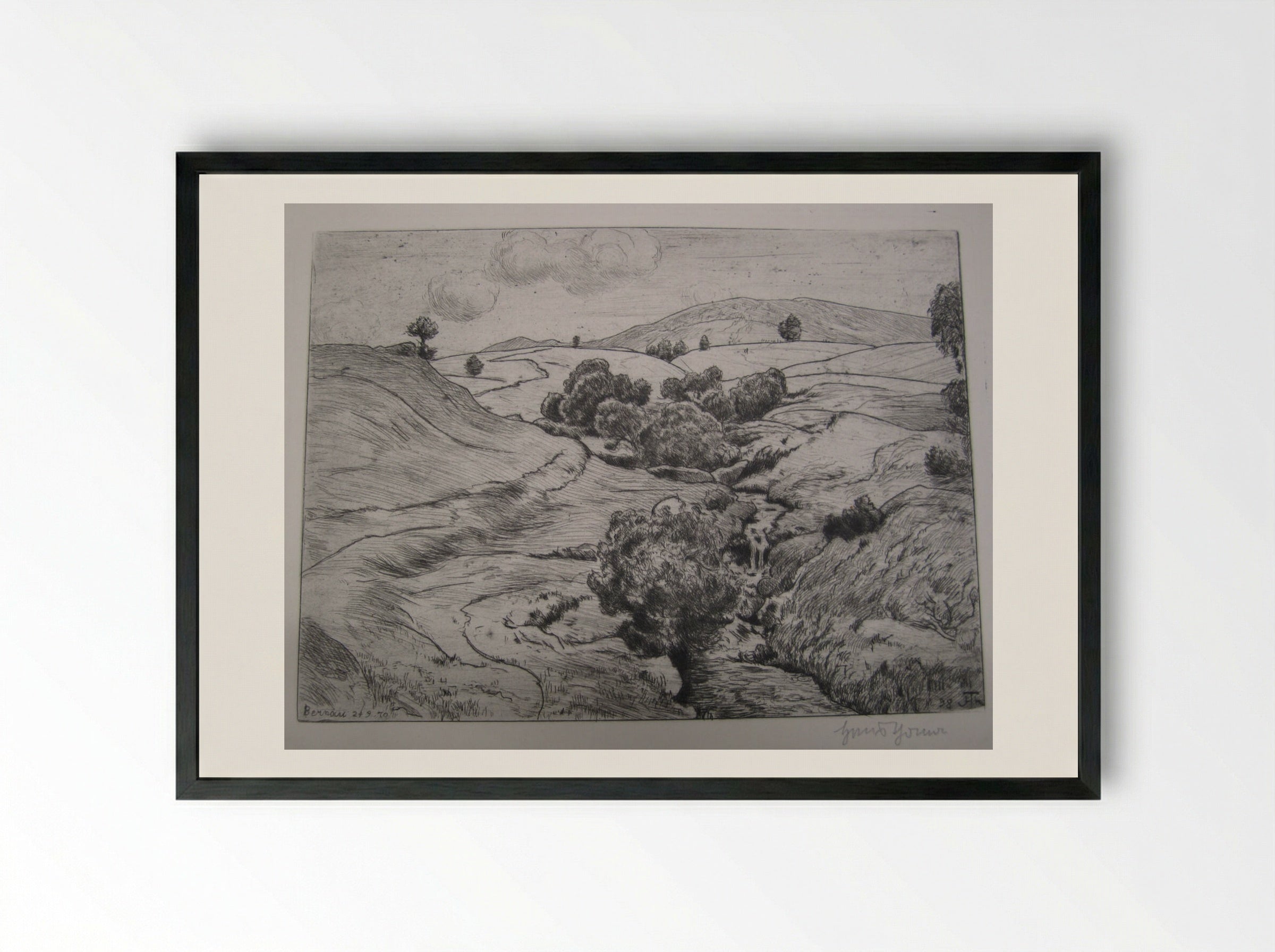Little Brook in Bernau - Hans Thoma - Framed Print Black