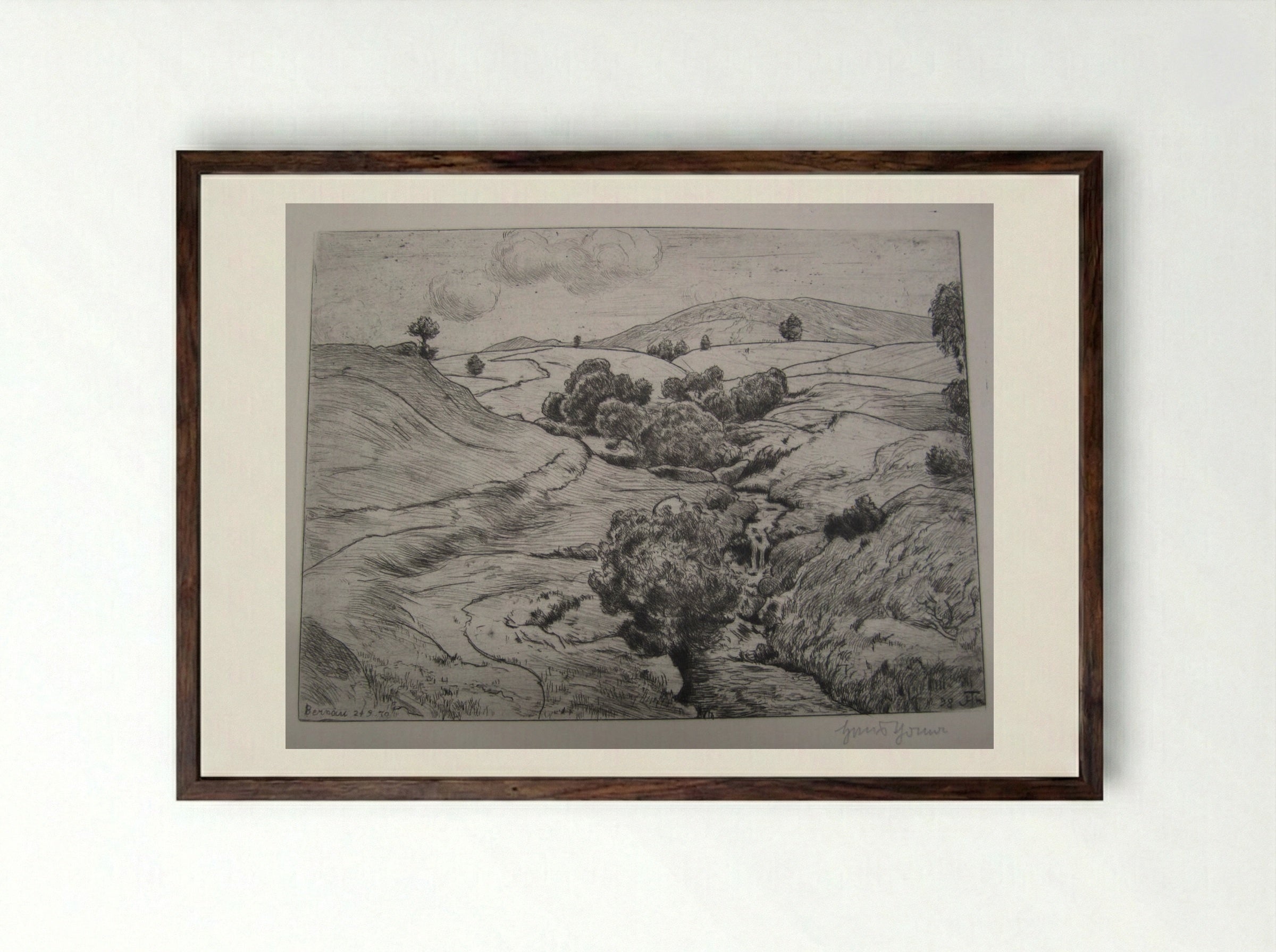 Little Brook in Bernau - Hans Thoma - Framed Print Dark Wood