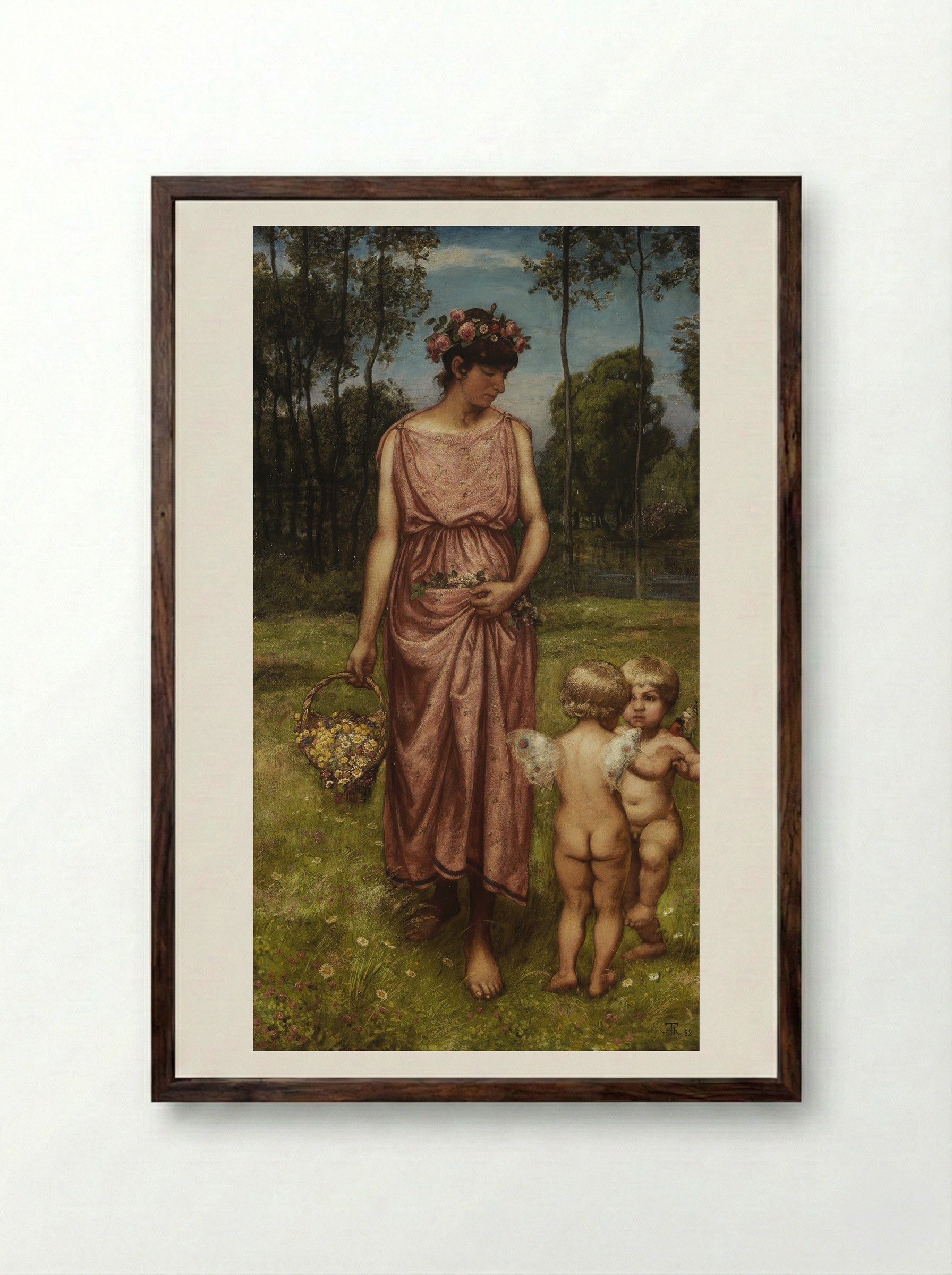 Flora - Hans Thoma - Framed Print Dark Wood
