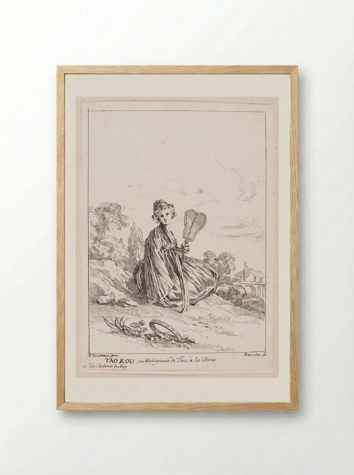 Tao Kou ou Religieuse de Tau à la Chine - François Boucher - Framed Print Wood