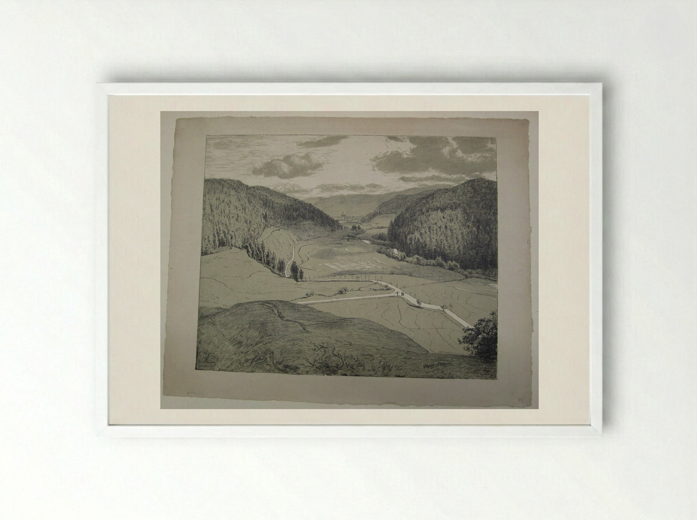 View of St. Blaise - Hans Thoma - Framed Print White