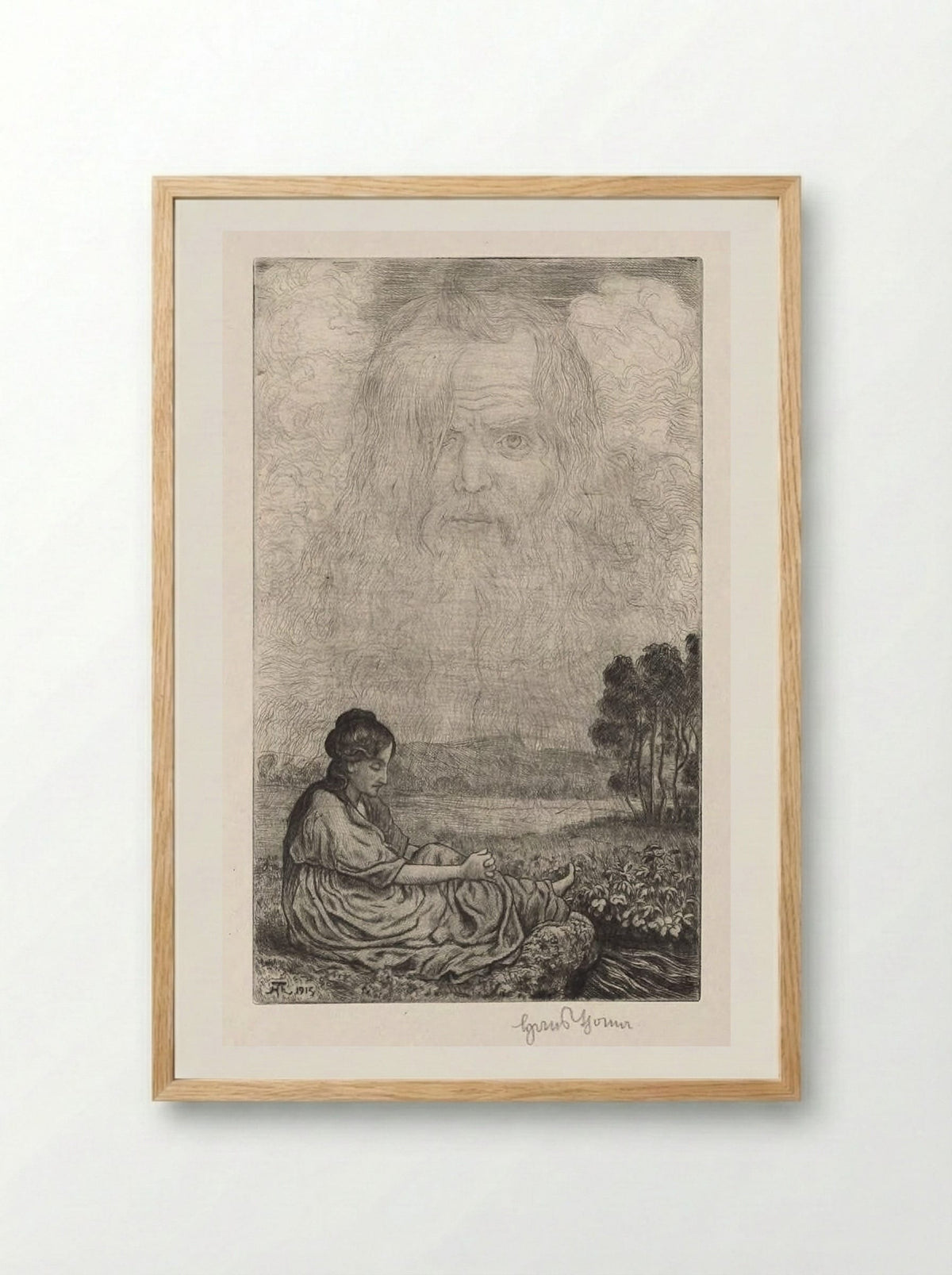 Miracle of the Clouds - Hans Thoma - Framed Print Wood