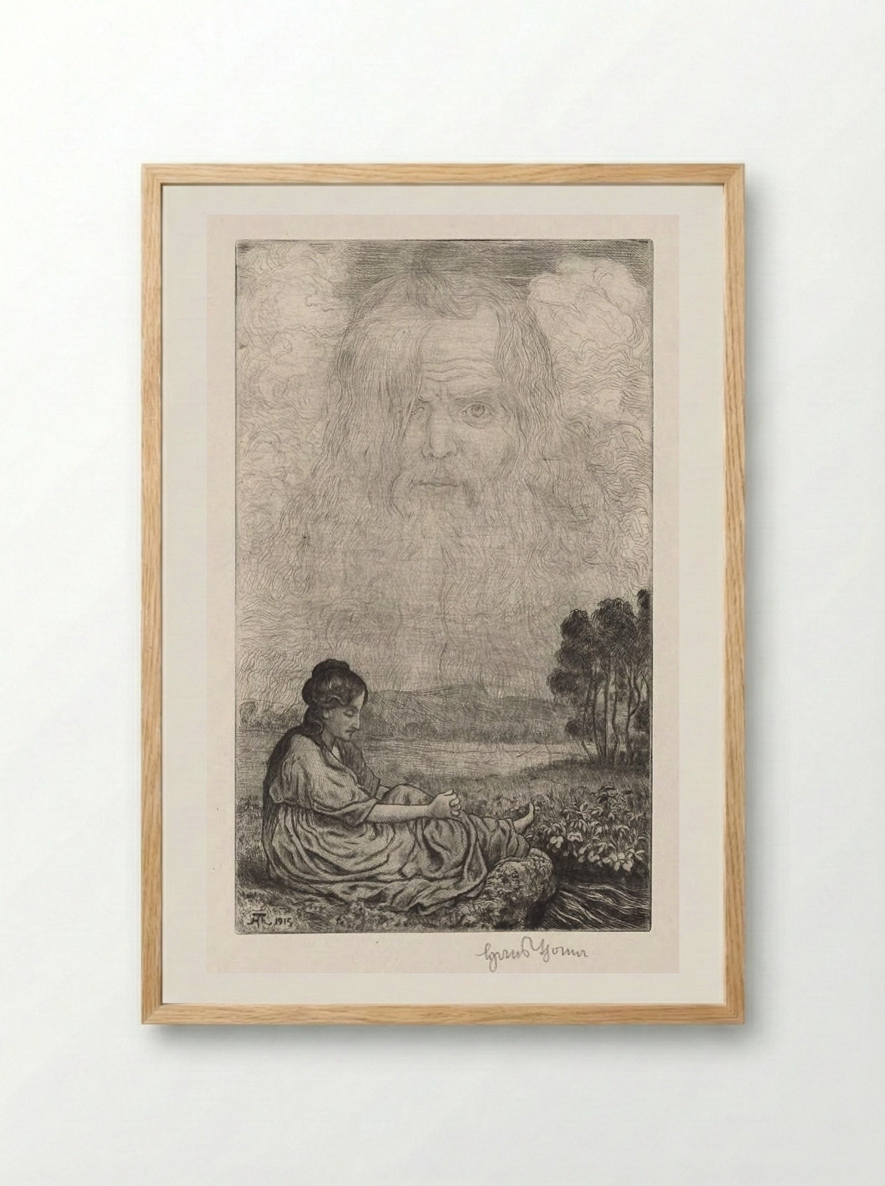 Miracle of the Clouds - Hans Thoma - Framed Print Wood