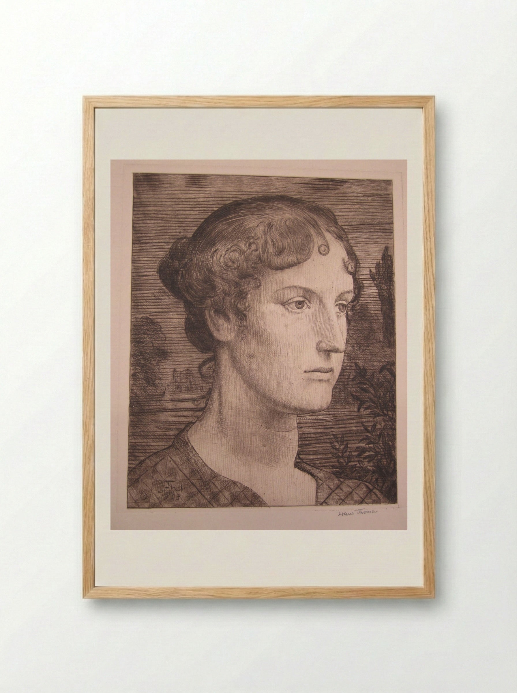 Portrait of a Woman II - Hans Thoma - Framed Print Wood