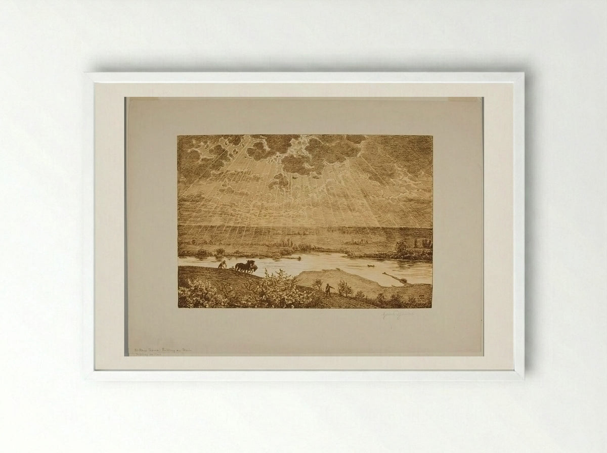 Springtime in the Region of the Main - Hans Thoma - Framed Print White