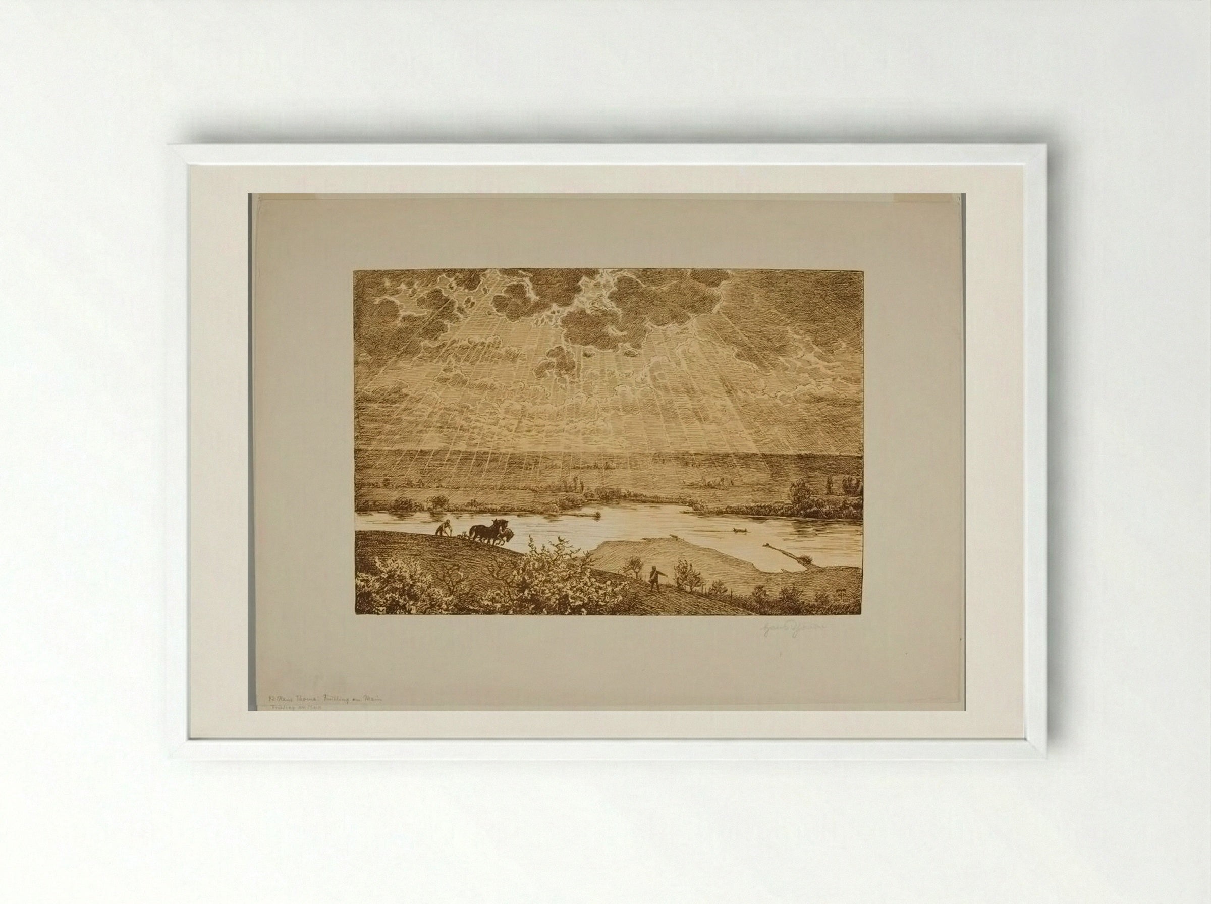 Springtime in the Region of the Main - Hans Thoma - Framed Print White