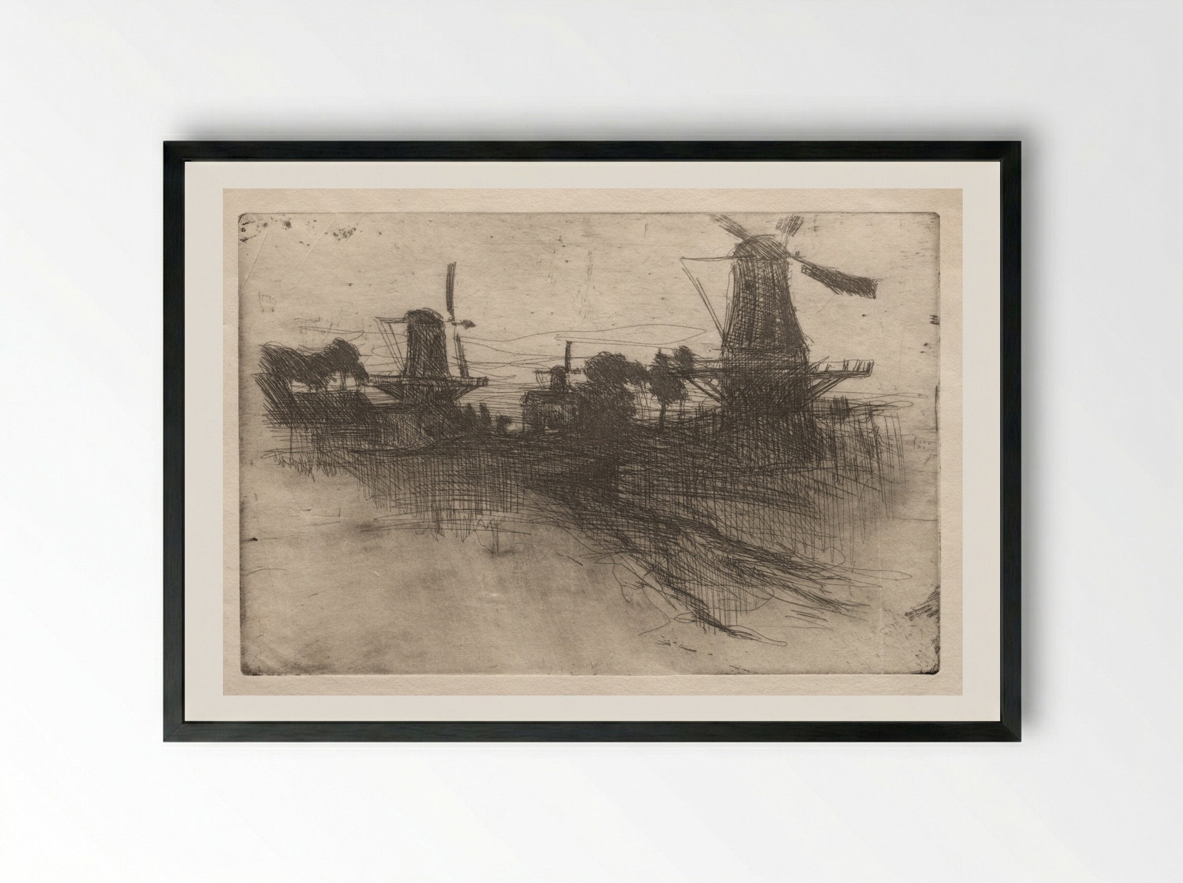Evening, Dordrecht - John Henry Twachtman - Framed Print Black