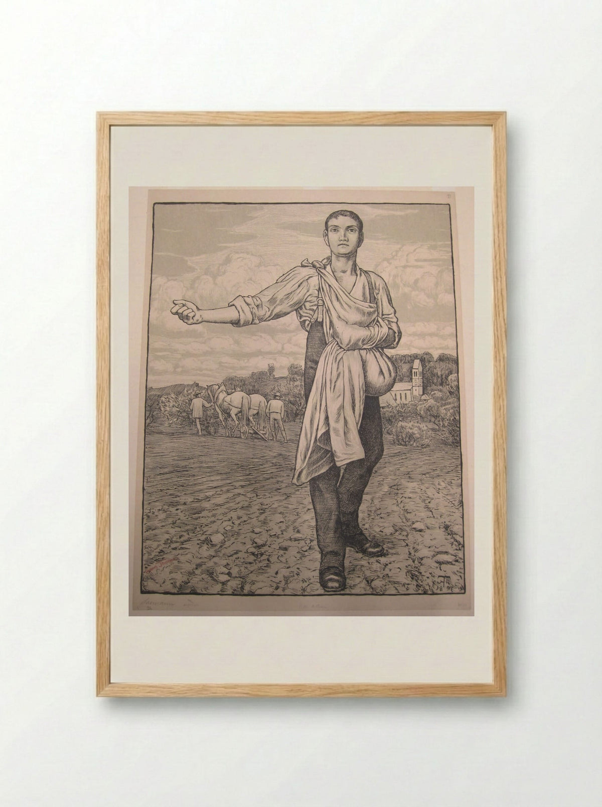 The Sower I - Hans Thoma - Framed Print Wood