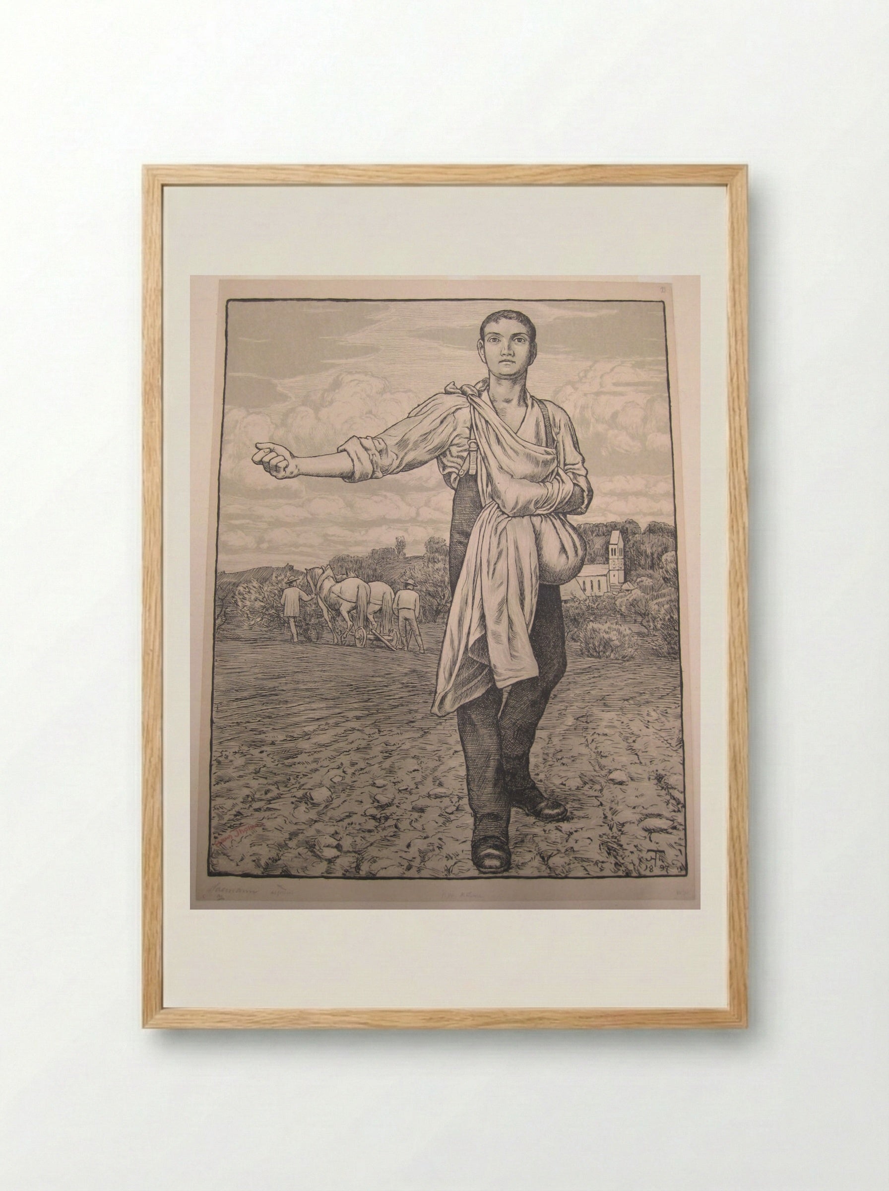 The Sower I - Hans Thoma - Framed Print Wood